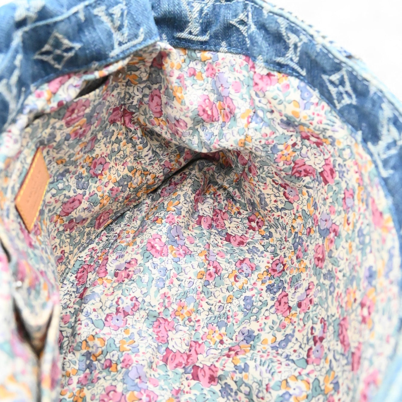 [Pre-owned] Louis Vuitton M95374 Monogram Denim Posty Patchwork Shoulder Bag