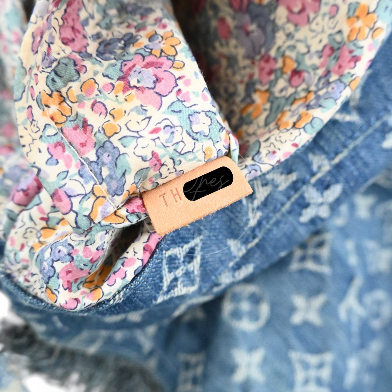 [Pre-owned] Louis Vuitton M95374 Monogram Denim Posty Patchwork Shoulder Bag