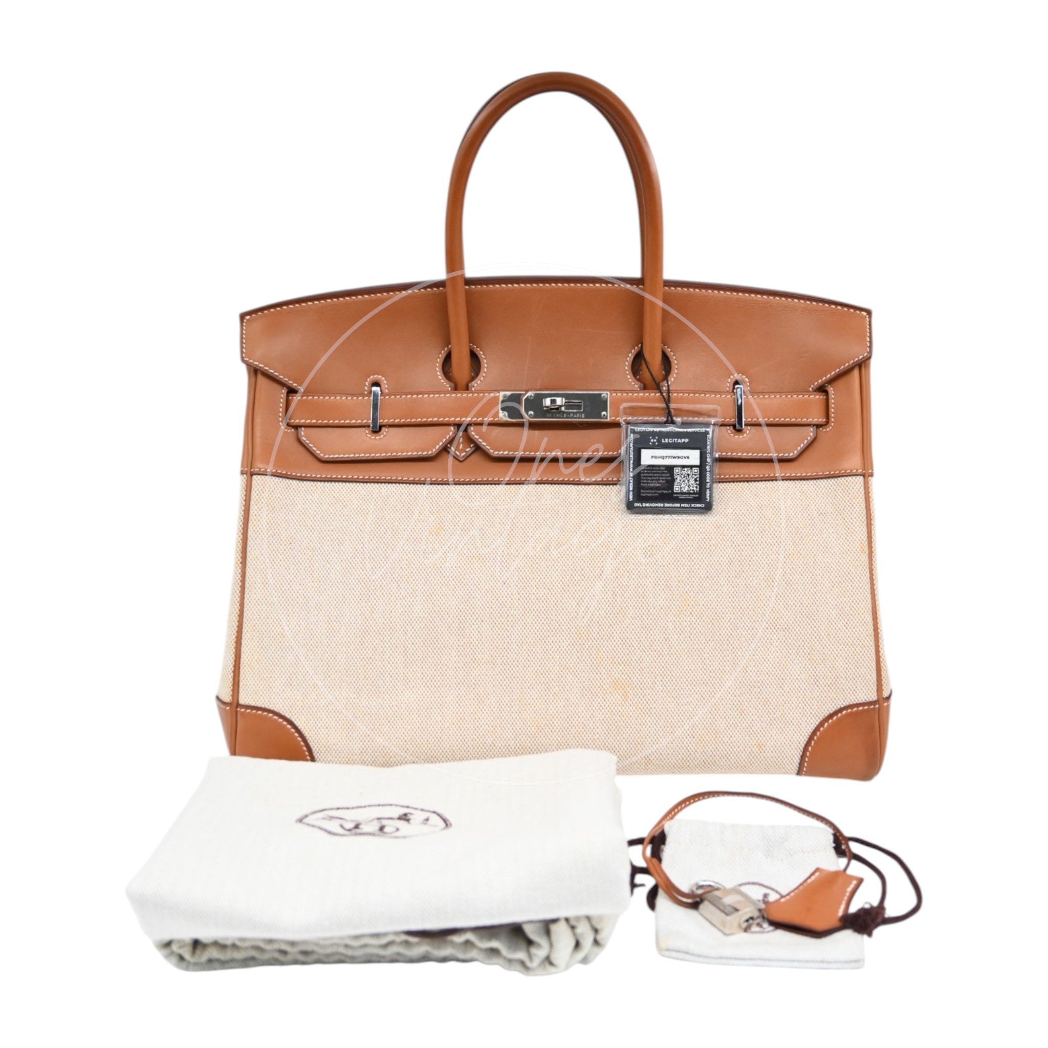[Pre-owned] Hermes Birkin 35 Fabrics x Barenia Stamp Square O