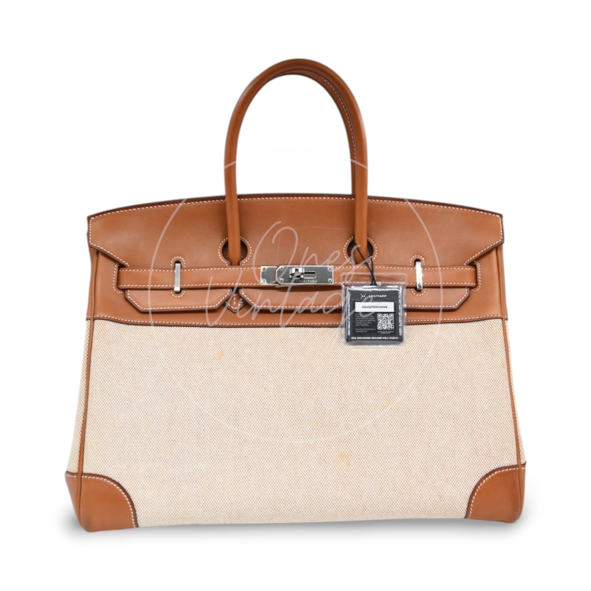 [Pre-owned] Hermes Birkin 35 fabrics x barenia Stamp square O