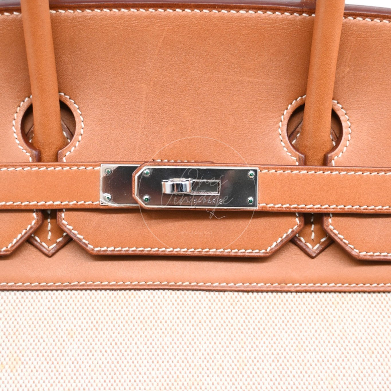 [Pre-owned] Hermes Birkin 35 Fabrics x Barenia Stamp Square O