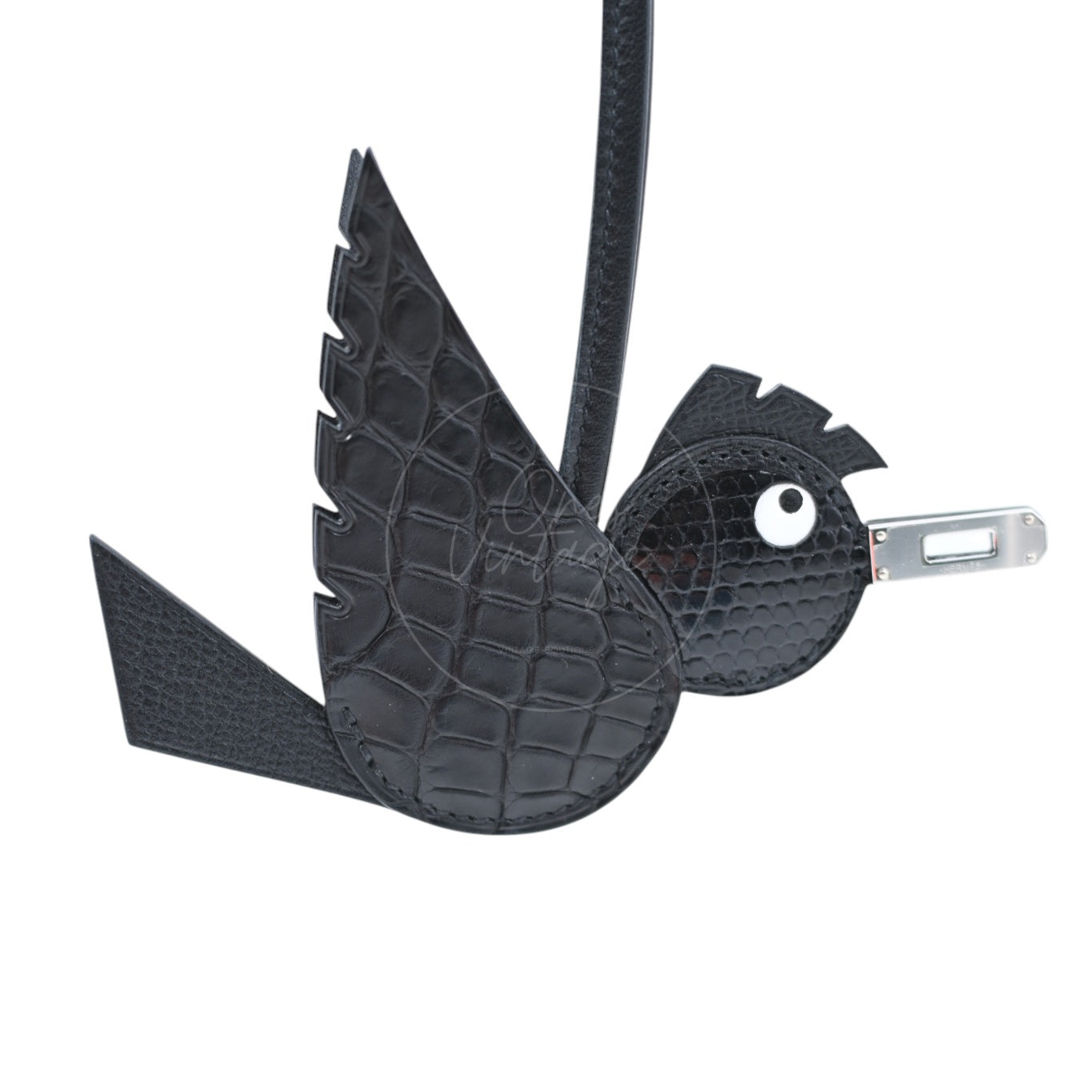 Hermes Birdy Touch So Black PHW Alligator Lizard