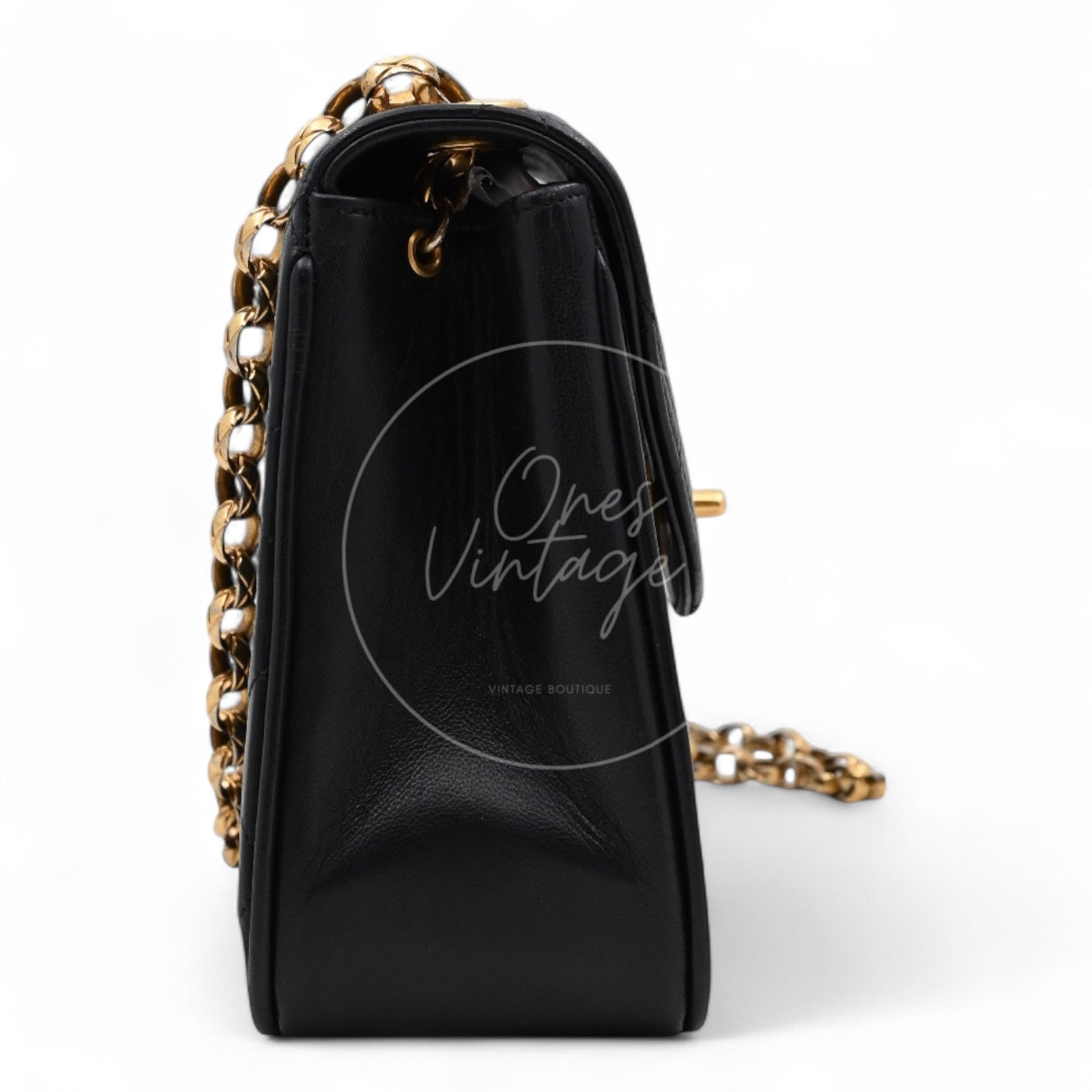 [Pre-owned] Chanel Black Lambskin Bijoux Chain Flap Bag