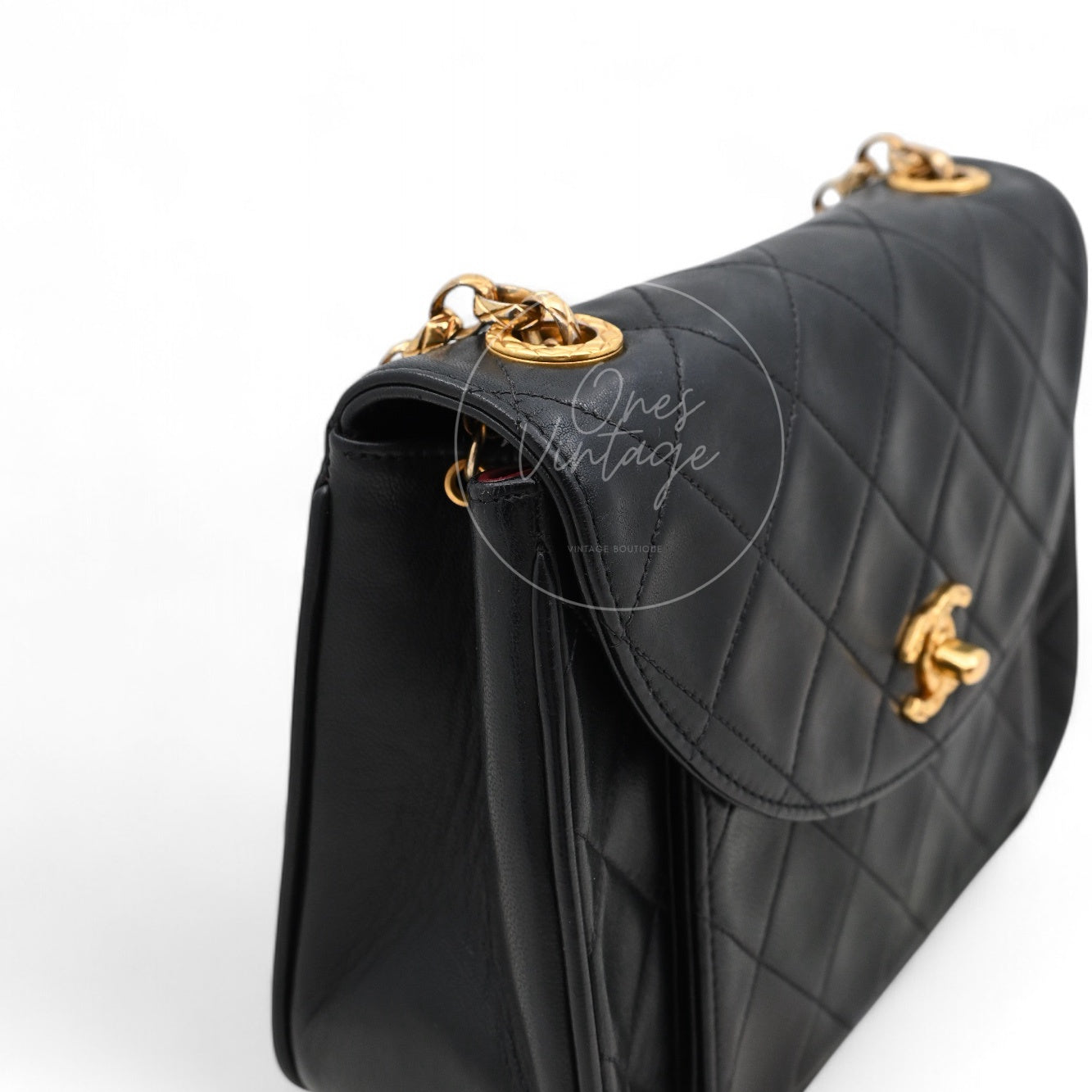 [Pre-owned] Chanel Black Lambskin Bijoux Chain Flap Bag