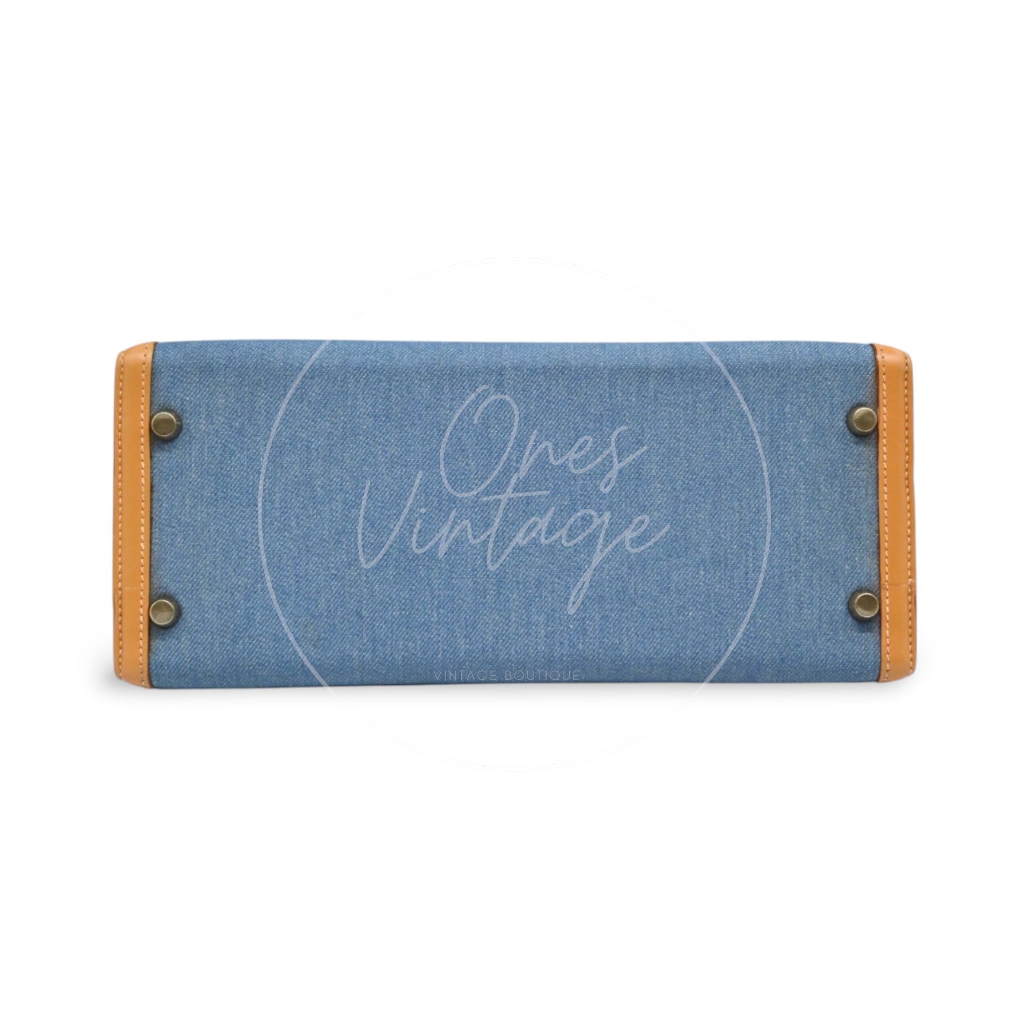[Pre-owned] Hermes Kelly 28 Denim x barenia