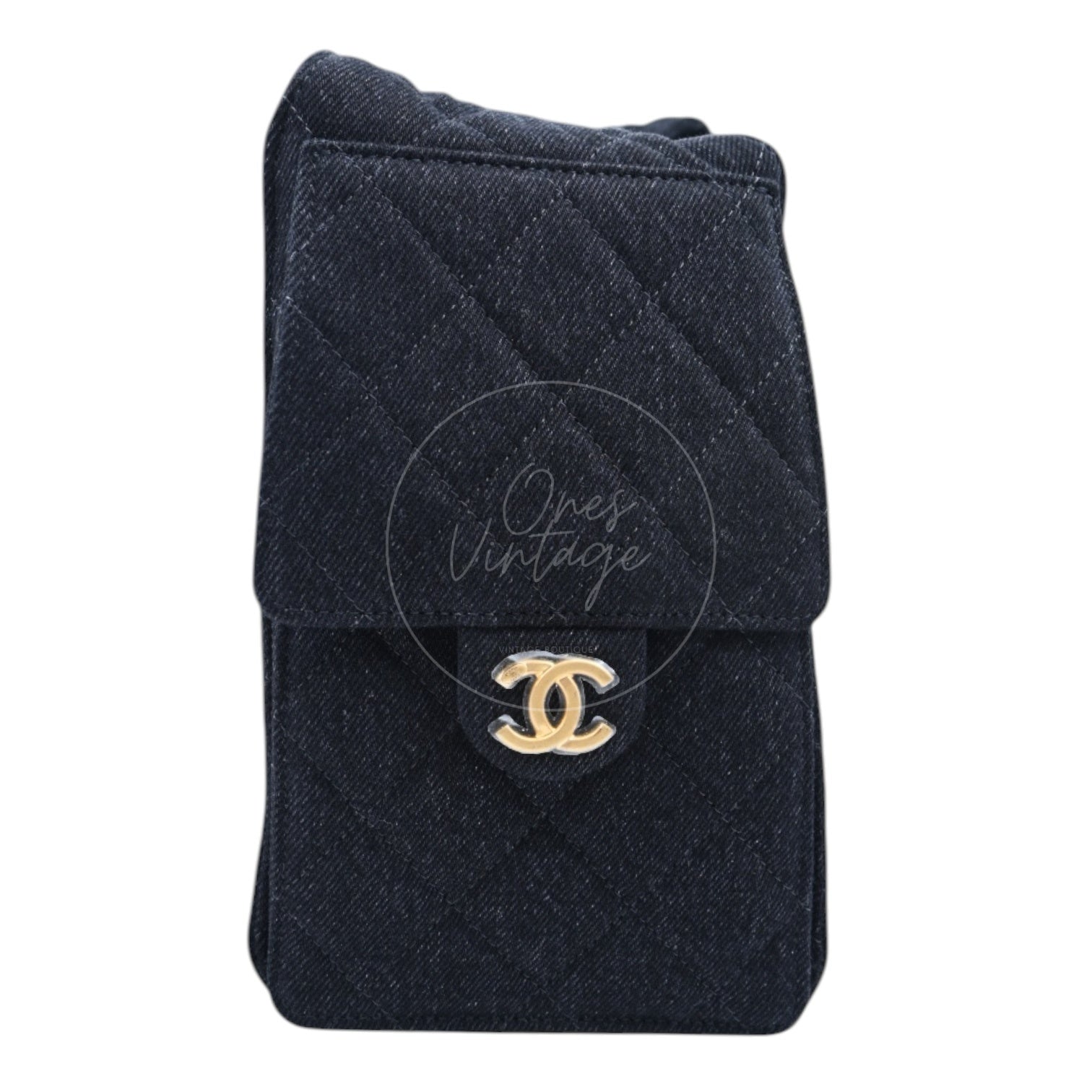 Chanel 25 Small Denim Dark Shoulder Bag GHW Black 2025