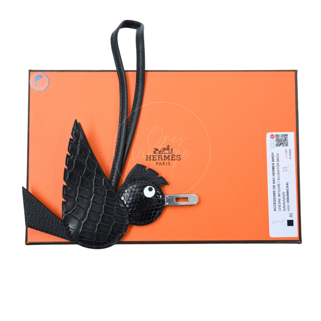 Hermes Birdy Touch So Black PHW Alligator Lizard