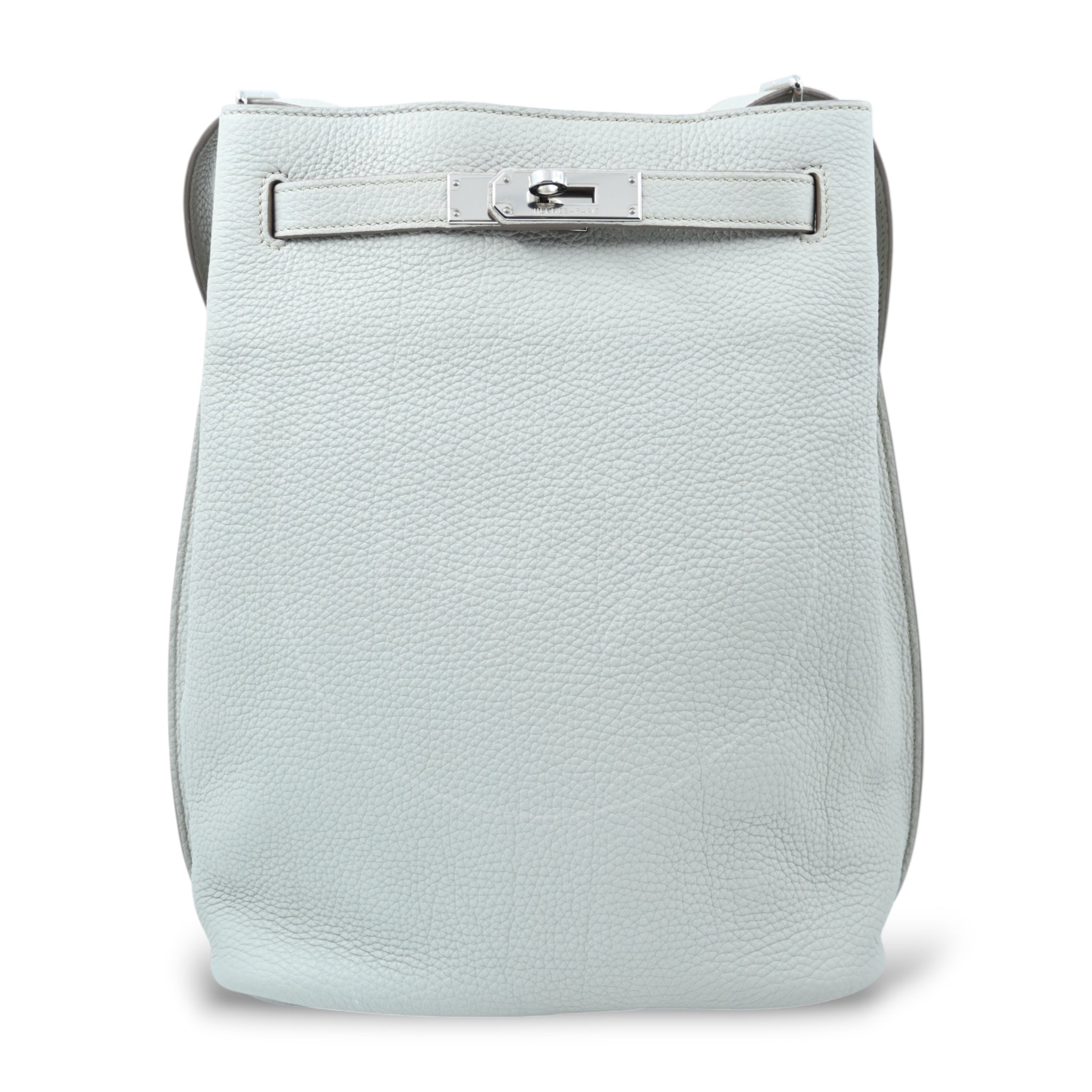 [Pre-owned] Hermes So Kelly 22 Gris Peale Togo PHW Stamp Square E