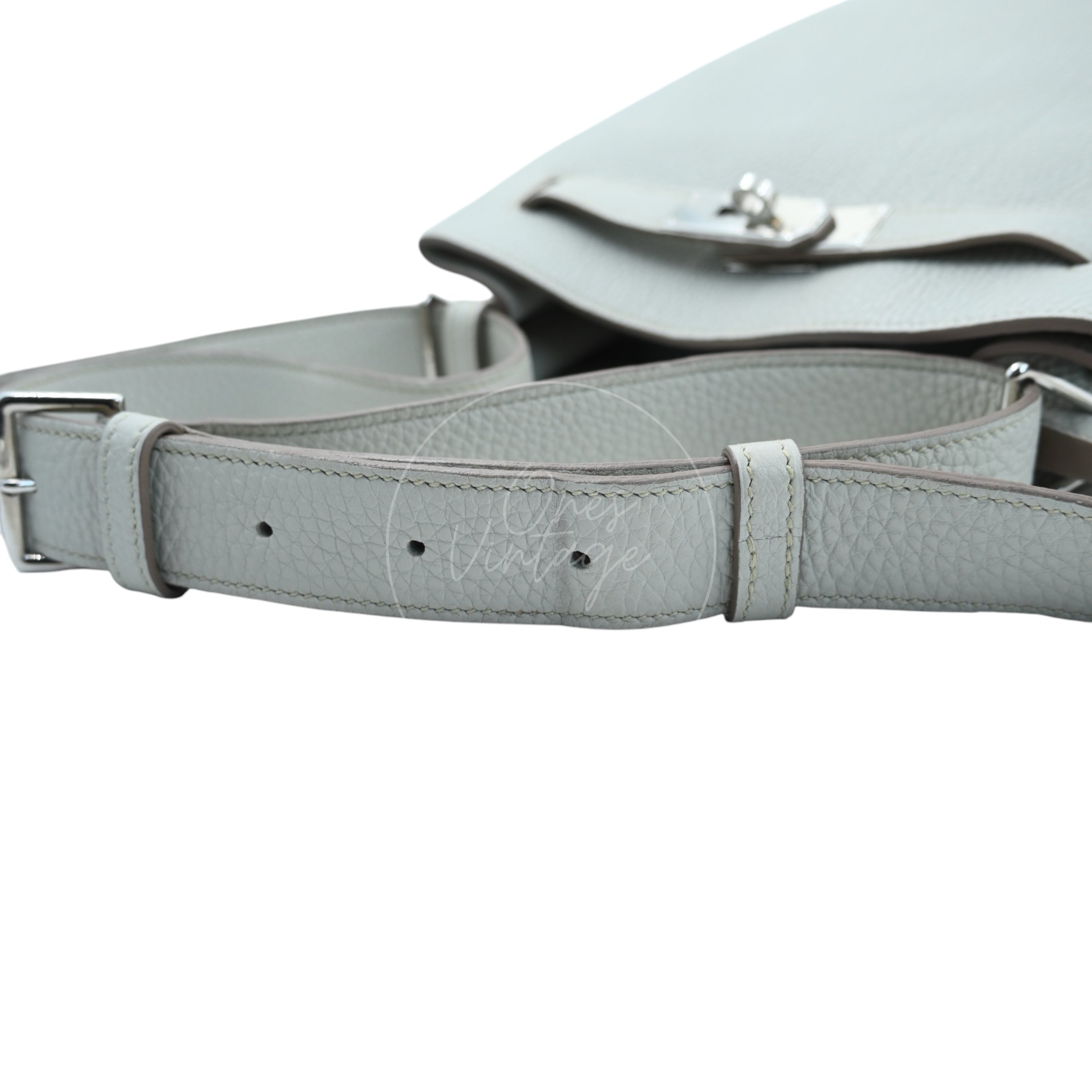 [Pre-owned] Hermes So Kelly 22 Gris Peale Togo PHW Stamp Square E