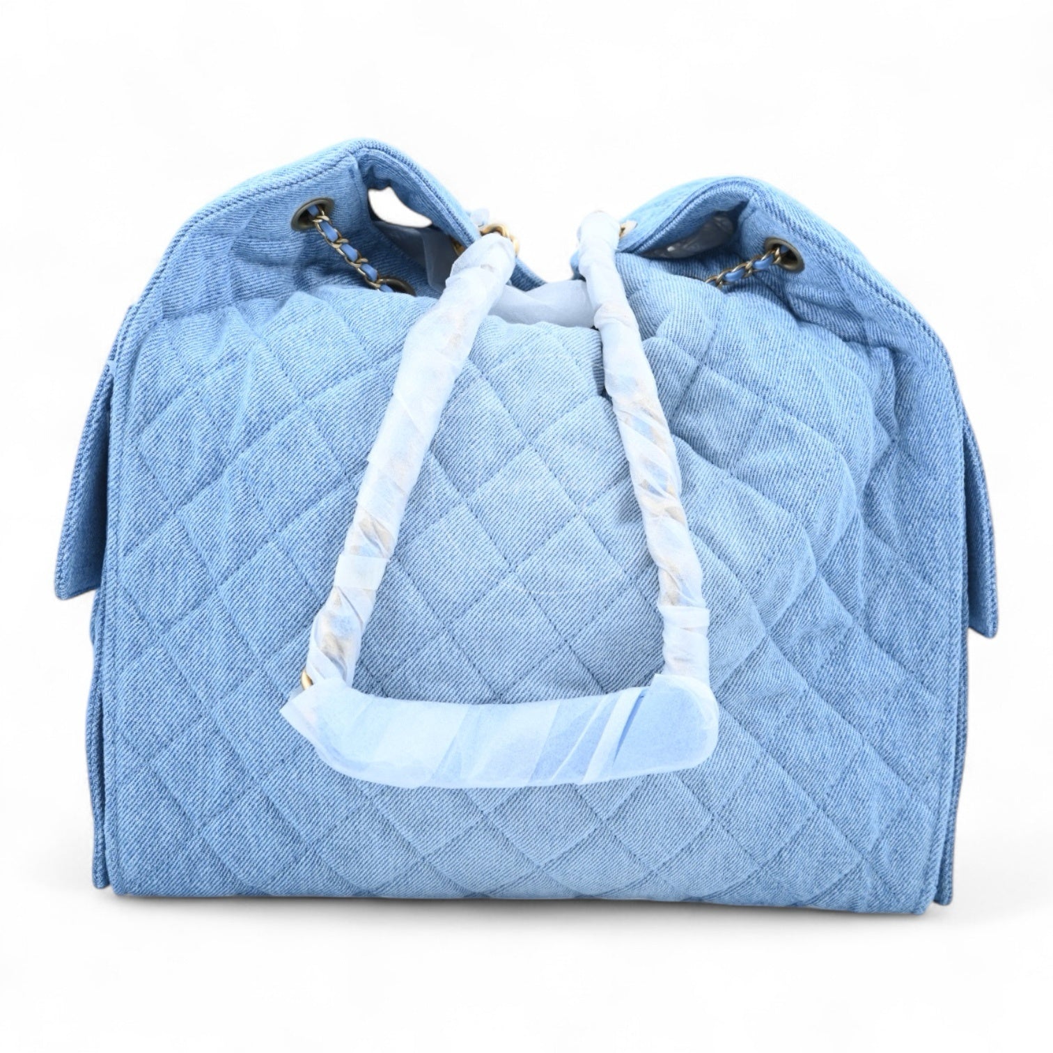 [Unused] Chanel Medium 25 Washed Denim Blue GHW Shoulder Bag