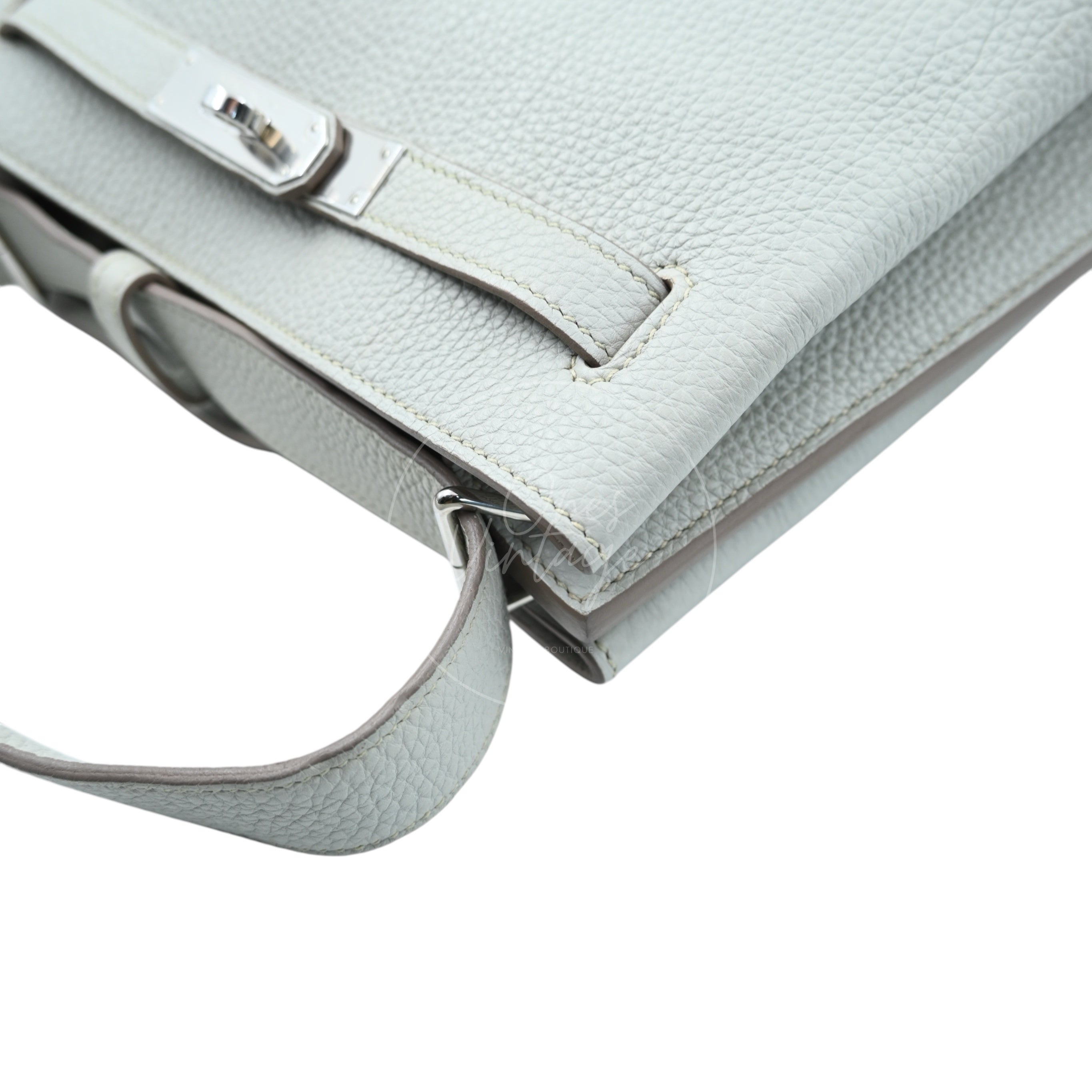 [Pre-owned] Hermes So Kelly 22 Gris Peale Togo PHW Stamp Square E