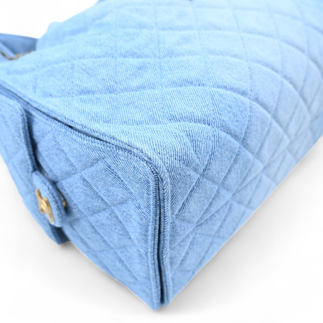 [Unused] Chanel Medium 25 Washed Denim Blue GHW Shoulder Bag