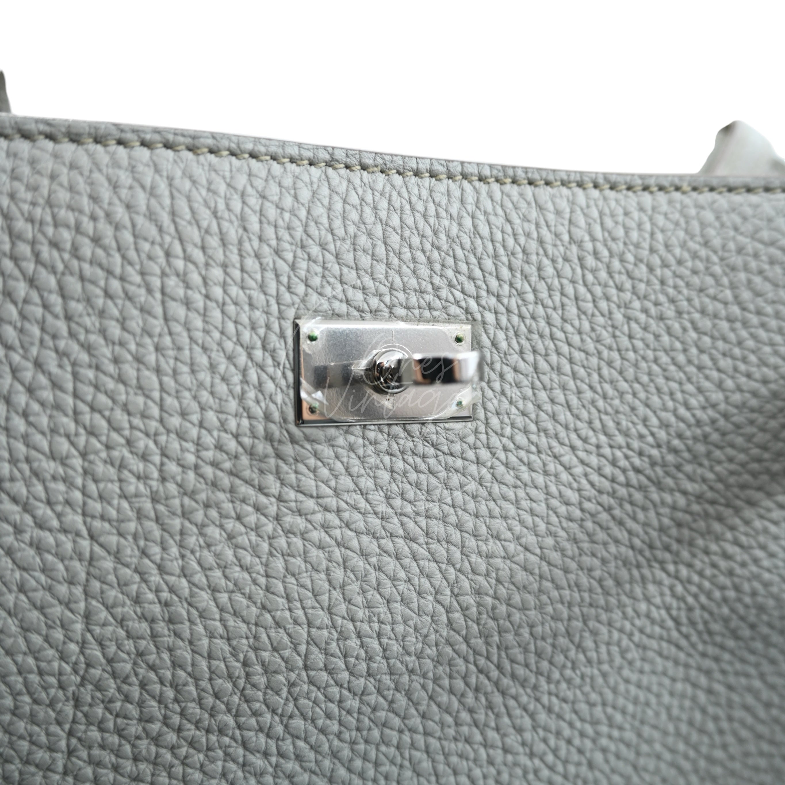 [Pre-owned] Hermes So Kelly 22 Gris Peale Togo PHW Stamp Square E
