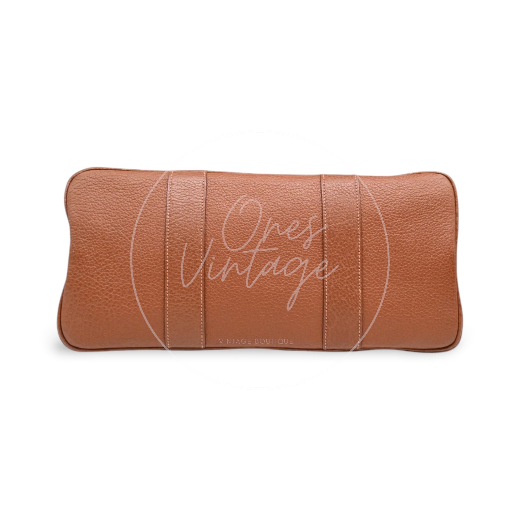 [Pre-owned] Hermes Blue Brown Denim and Leather Garden Party 36 Bag Stamp L