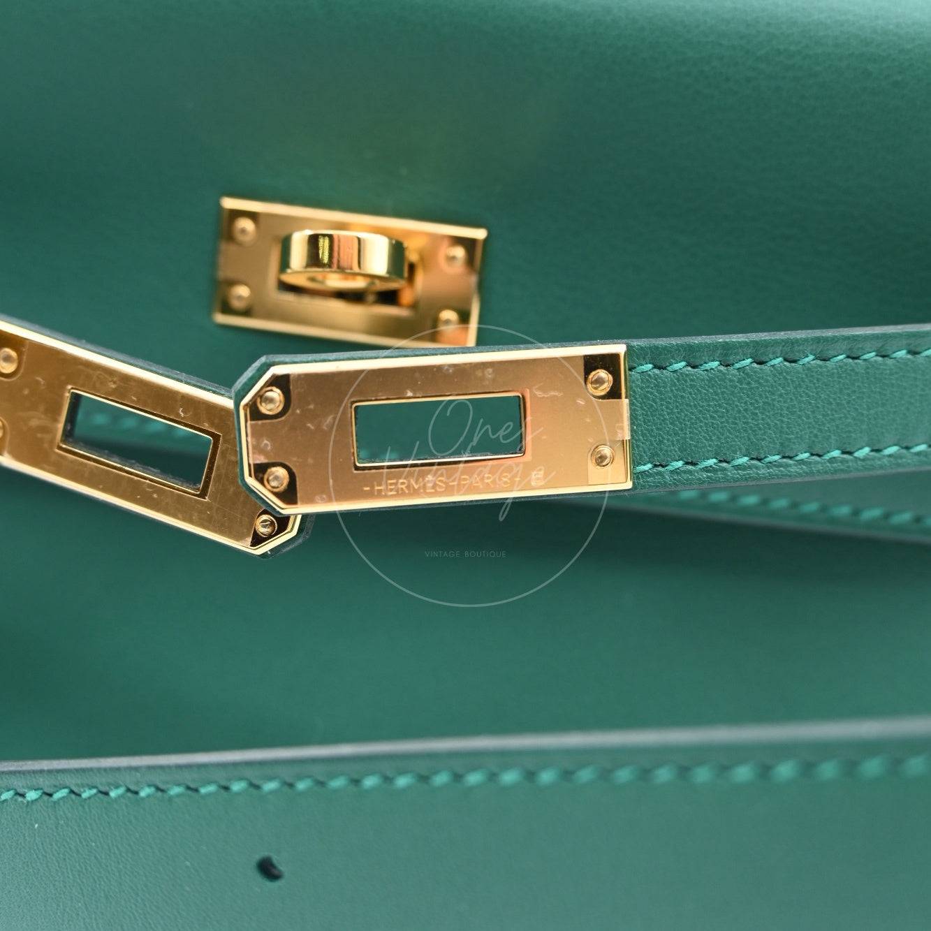 [Pre-owned] Hermes Kelly Moove Sweat Vert Moyen GHW Stamp W