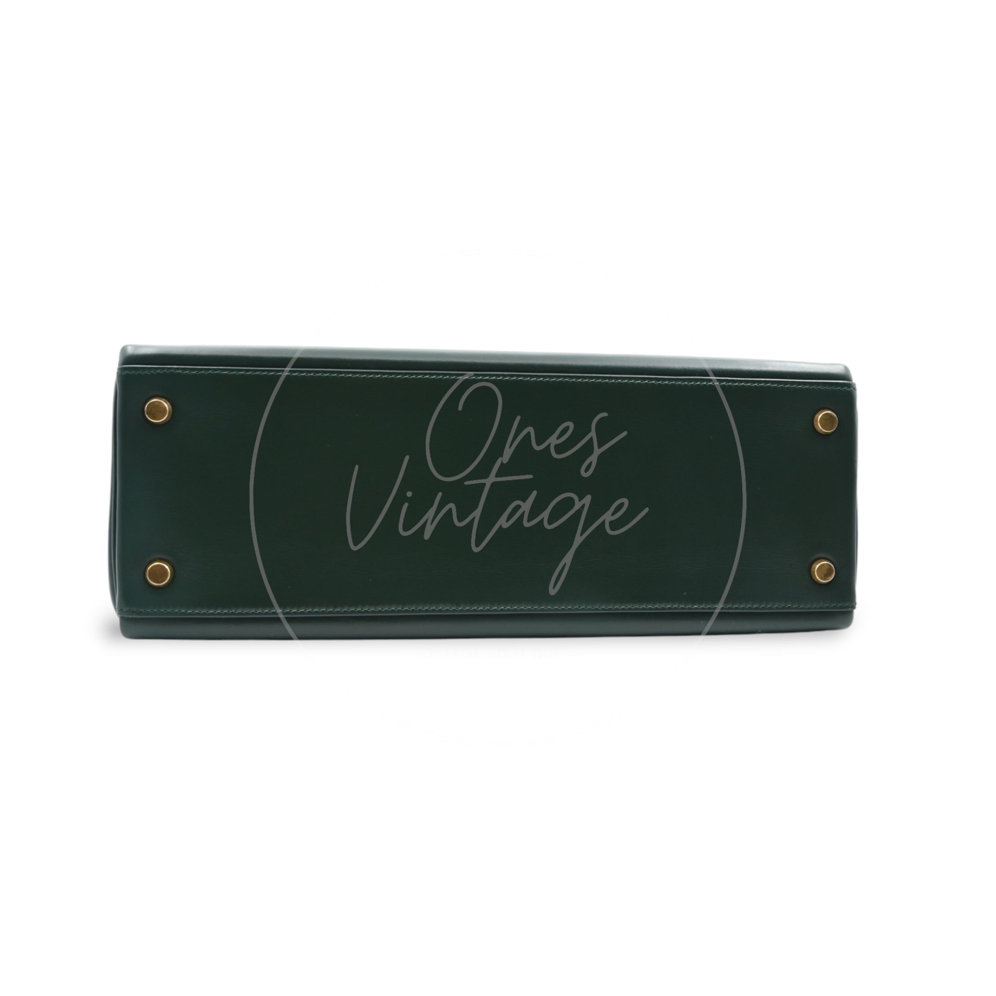 [Pre-owned] Hermes Kelly 32 Dark Green Box with Key, Lock and Clochette
