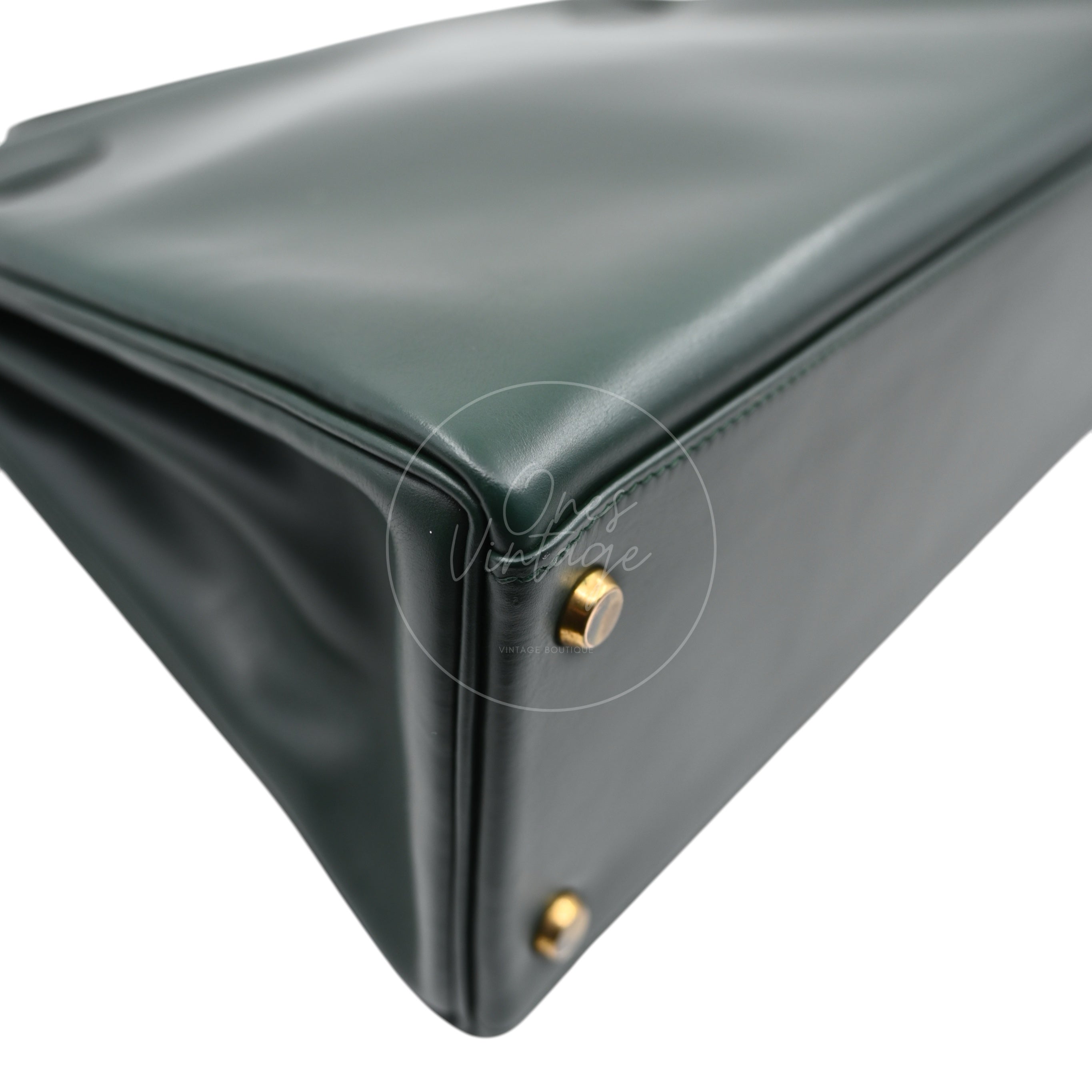 [Pre-owned] Hermes Kelly 32 Dark Green Box with Key, Lock and Clochette