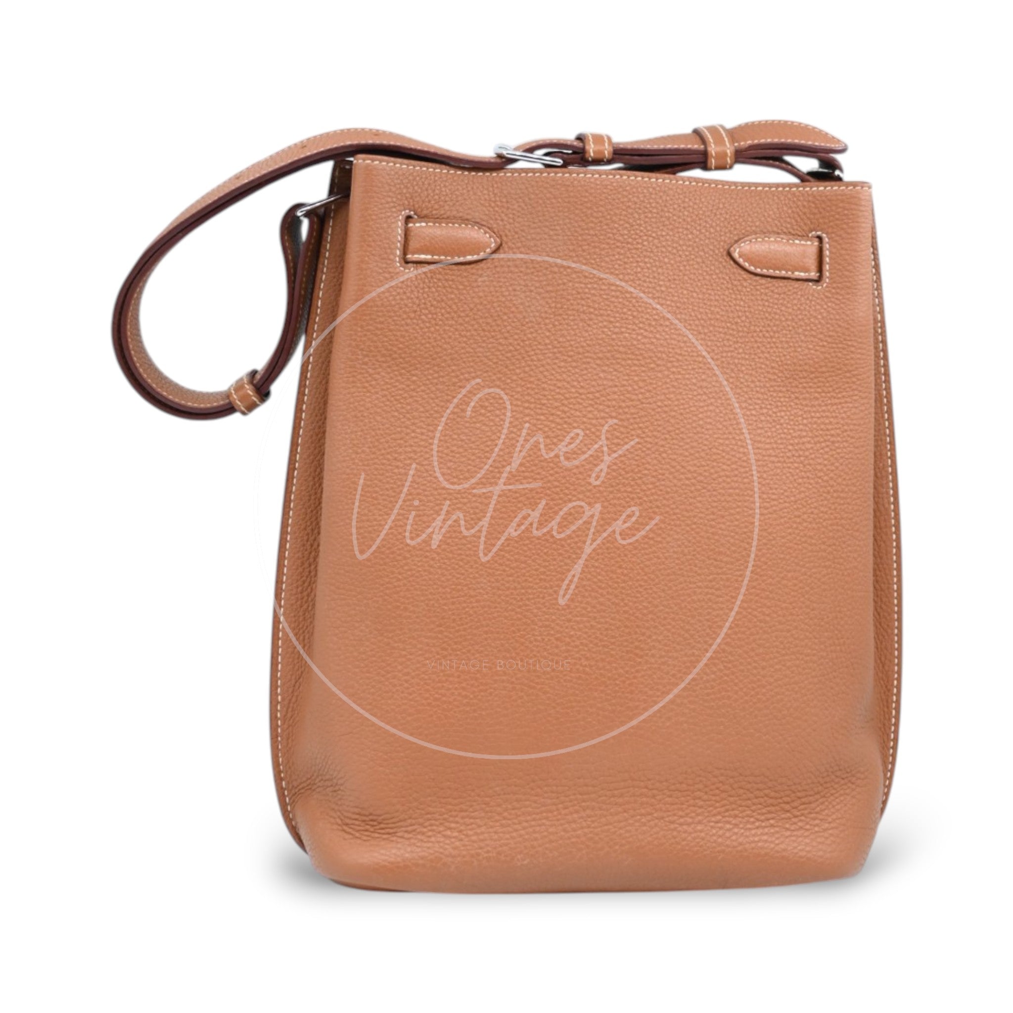 [Pre-owned] Hermes So Kelly 22 PHW Togo Stamp Square P