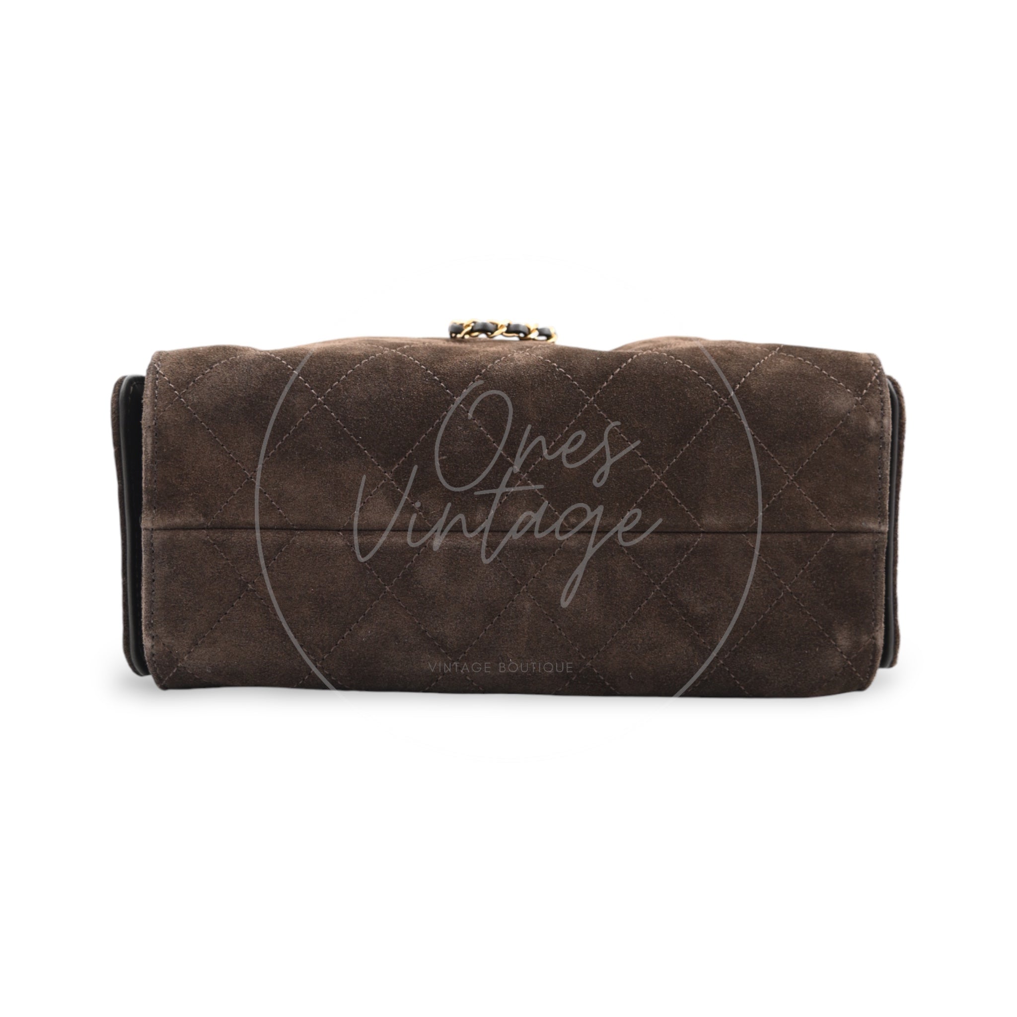 [Unused] Chanel Mini 25 Bag Suede Calfskin & Gold-tone Metal Dark Brown Handbag