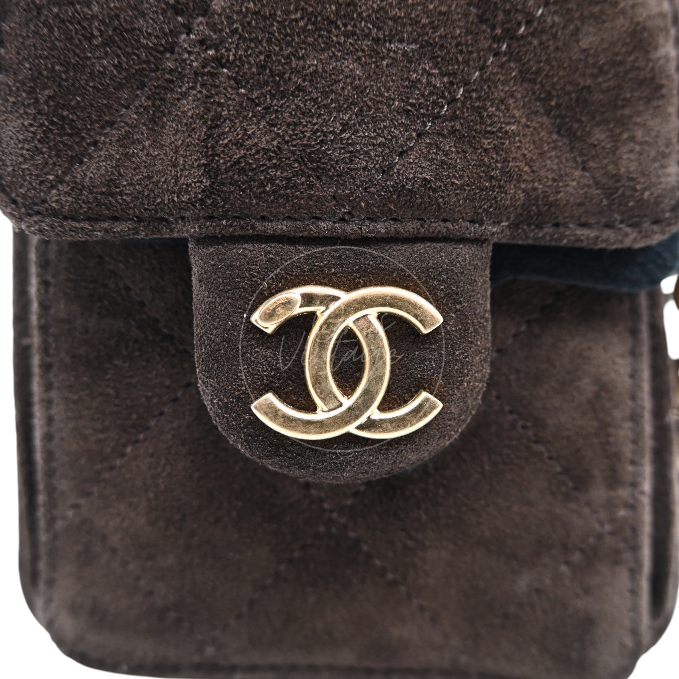 [Unused] Chanel Mini 25 Bag Suede Calfskin & Gold-tone Metal Dark Brown Handbag