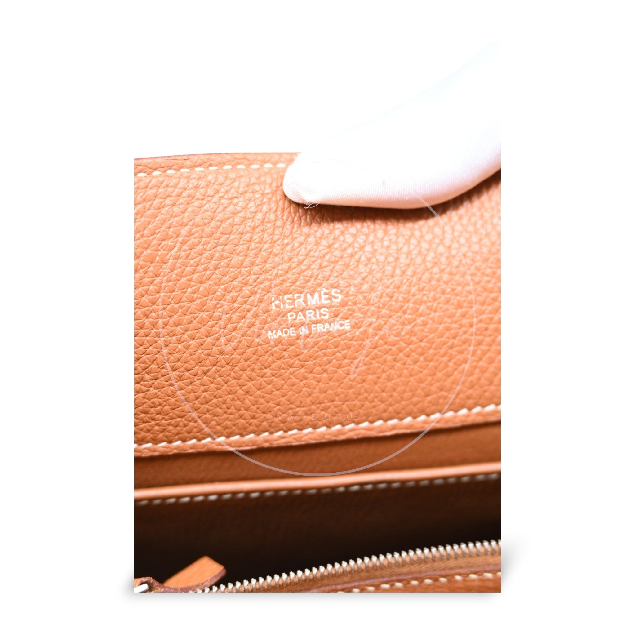 [Pre-owned] Hermes So Kelly 22 PHW Togo Stamp Square P