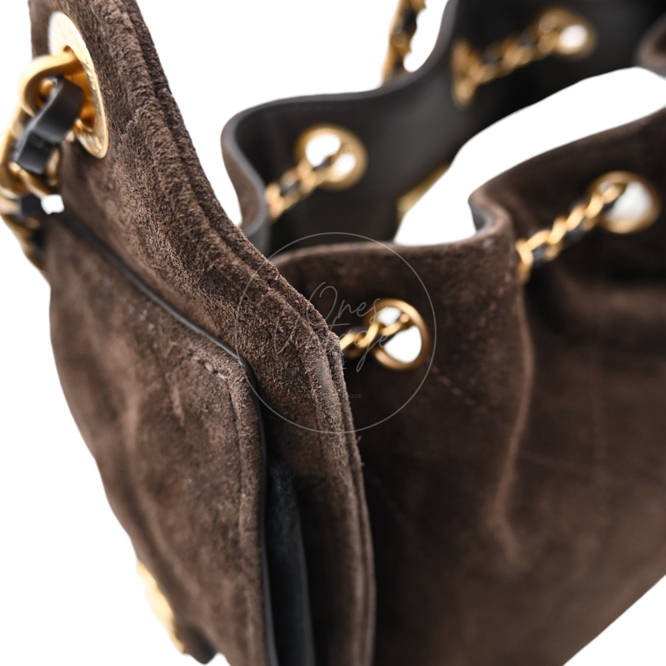 [Unused] Chanel Mini 25 Bag Suede Calfskin & Gold-tone Metal Dark Brown Handbag