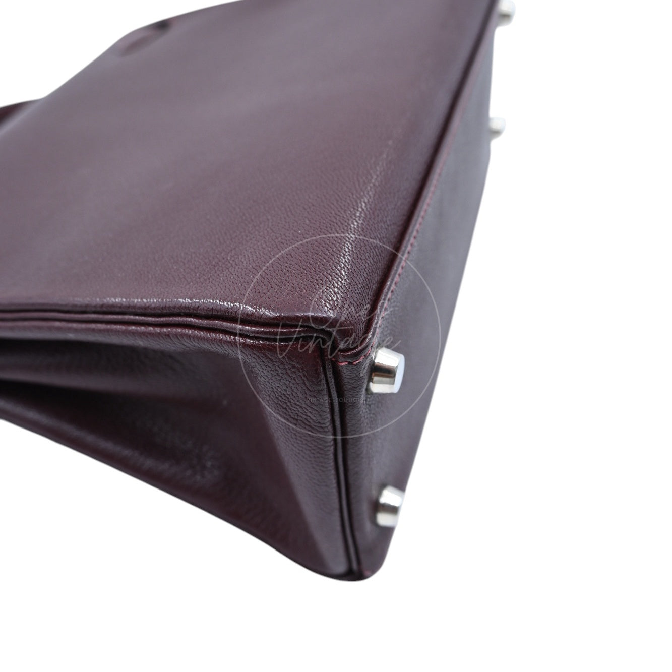 [Pre-owned] Hermes Kelly 28 PHW Burgundy Stamp Square I