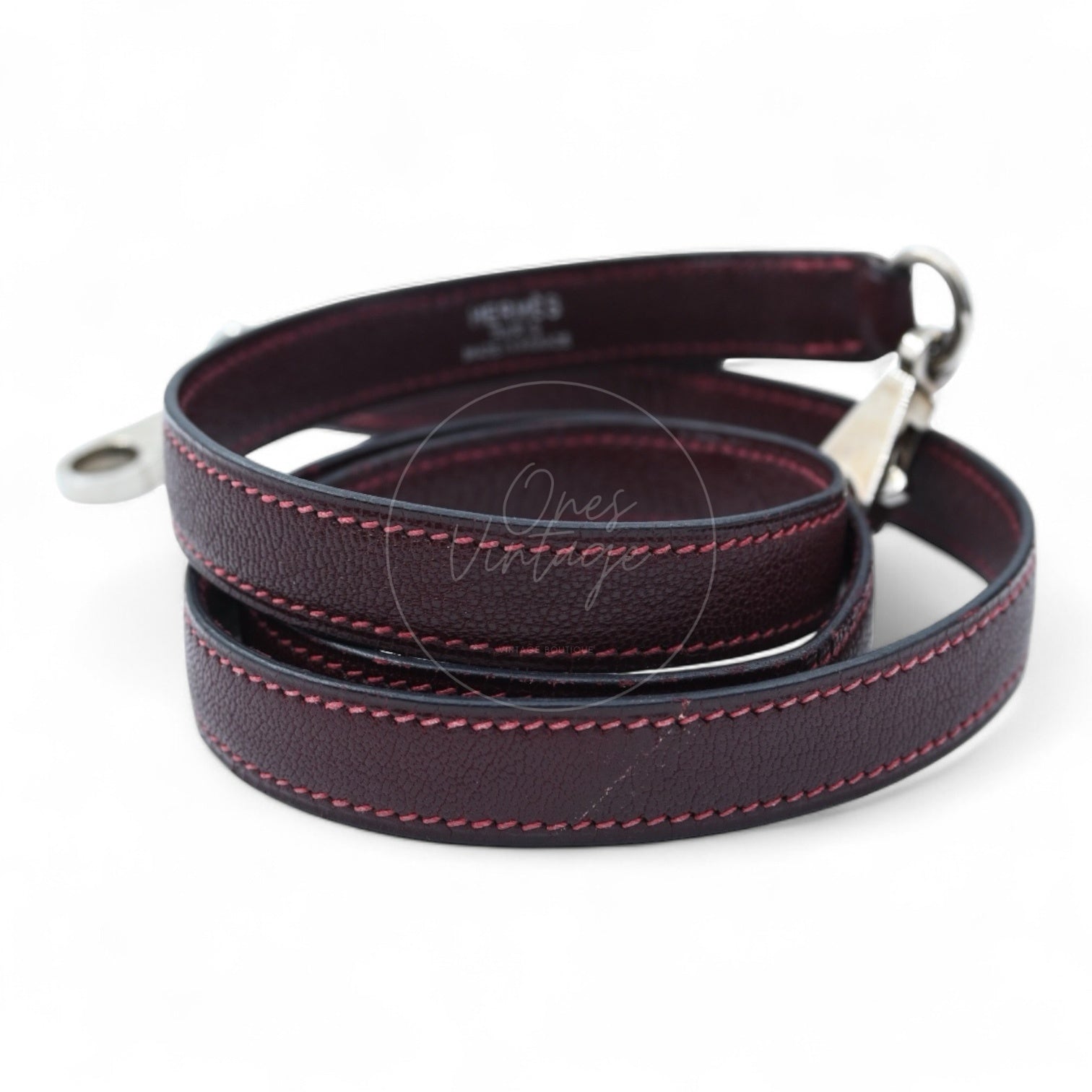 [Pre-owned] Hermes Kelly 28 PHW Burgundy Stamp Square I