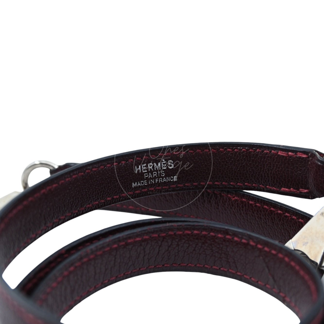 [Pre-owned] Hermes Kelly 28 PHW Burgundy Stamp Square I