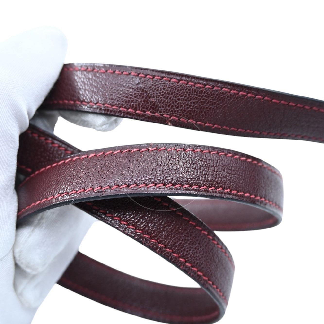 [Pre-owned] Hermes Kelly 28 PHW Burgundy Stamp Square I