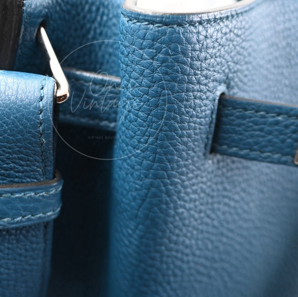 [Pre-owned] Hermes So Kelly 26 Izmir Blue PHW Shoulder Bag