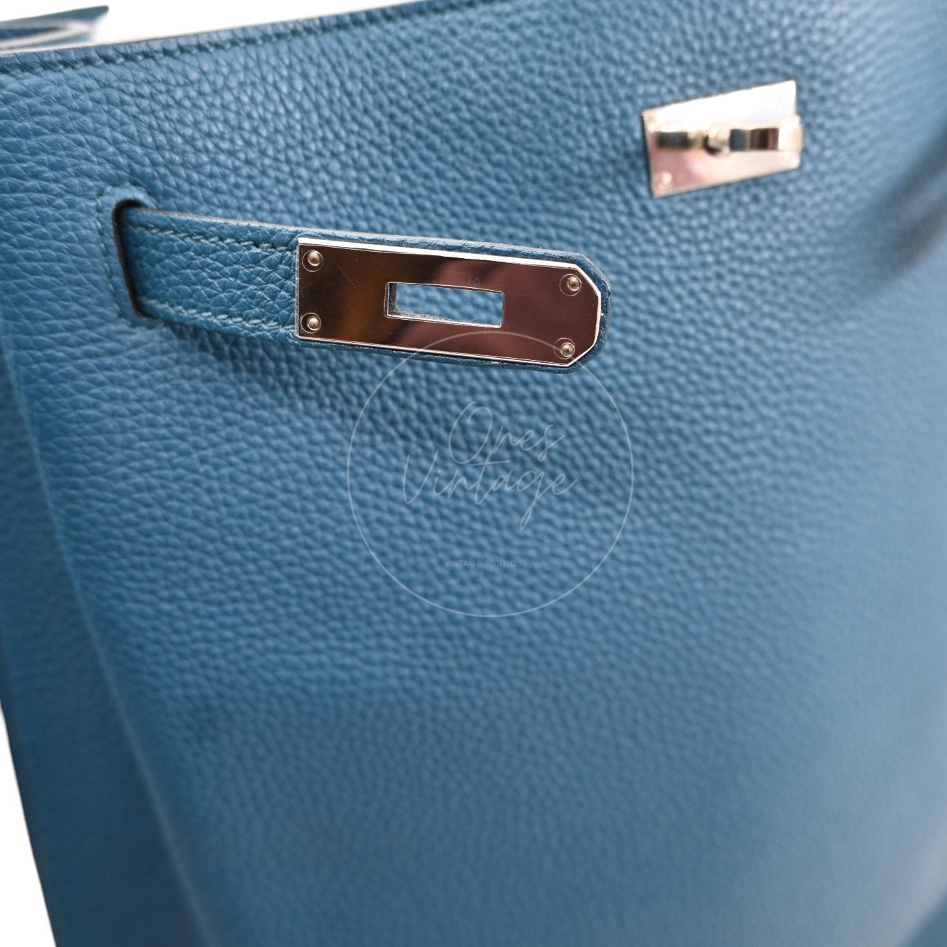 [Pre-owned] Hermes So Kelly 26 Izmir Blue PHW Shoulder Bag