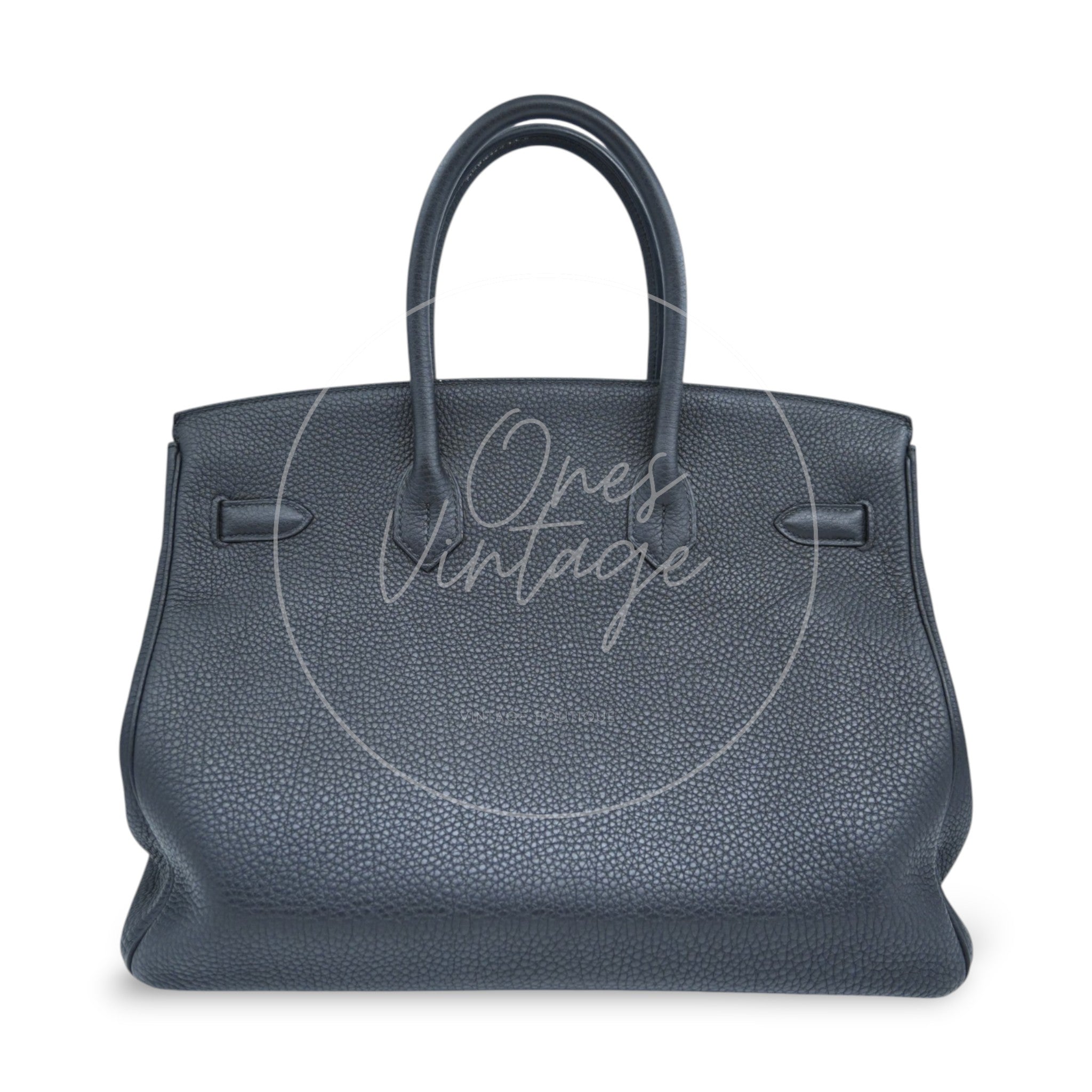 [Pre-owned] Hermes Birkin 35 Stamp A Black Midnight Blue Togo With Dust Bag