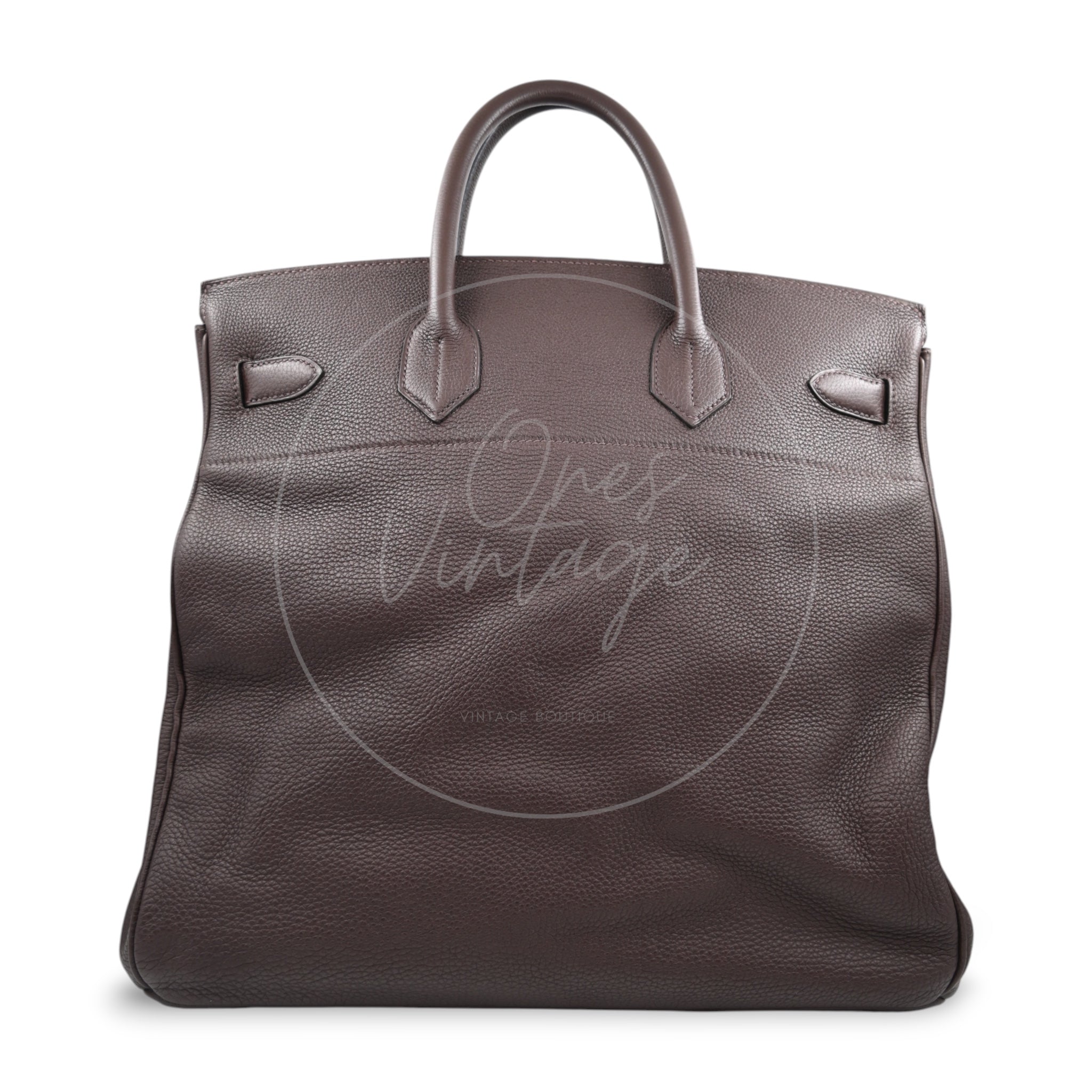 [Pre-owned] Hermes HAC 40 PHW Havane Stamp Square O