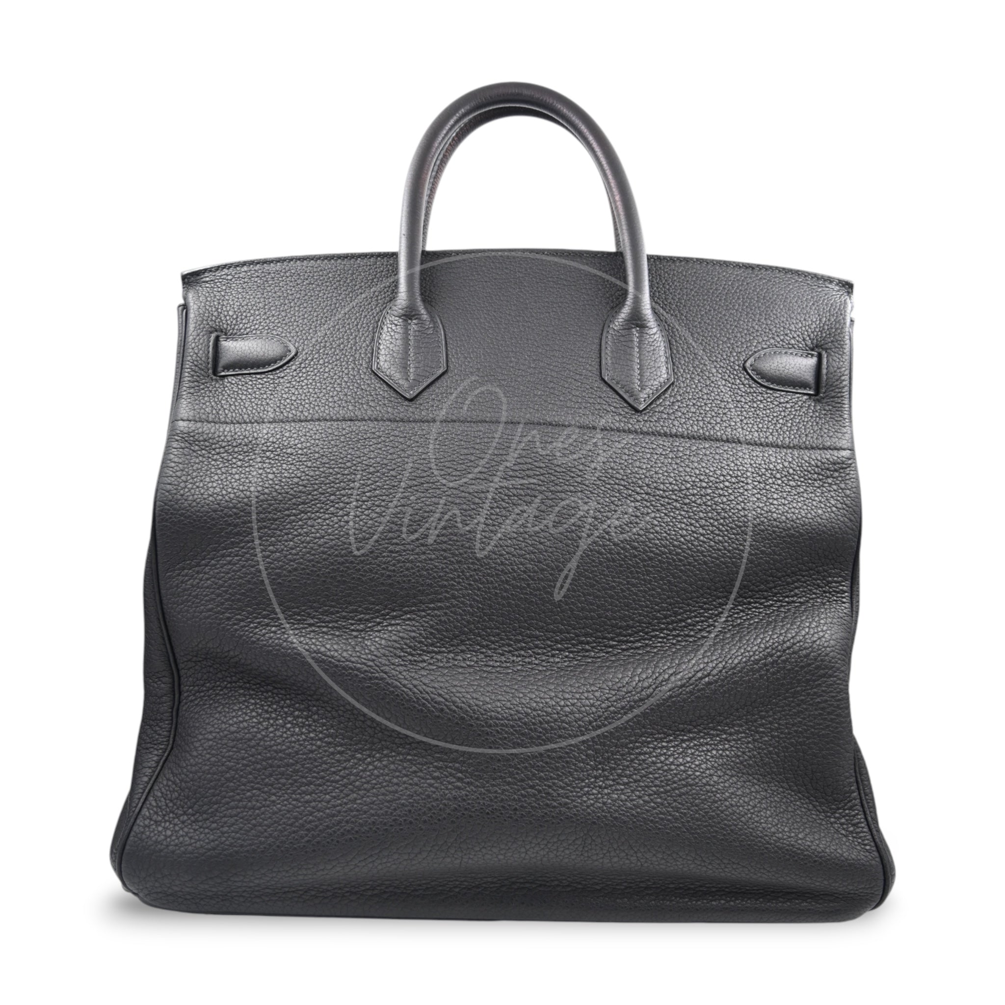 [Pre-owned] Hermes HAC 40 GHW Black Togo Stamp Square M