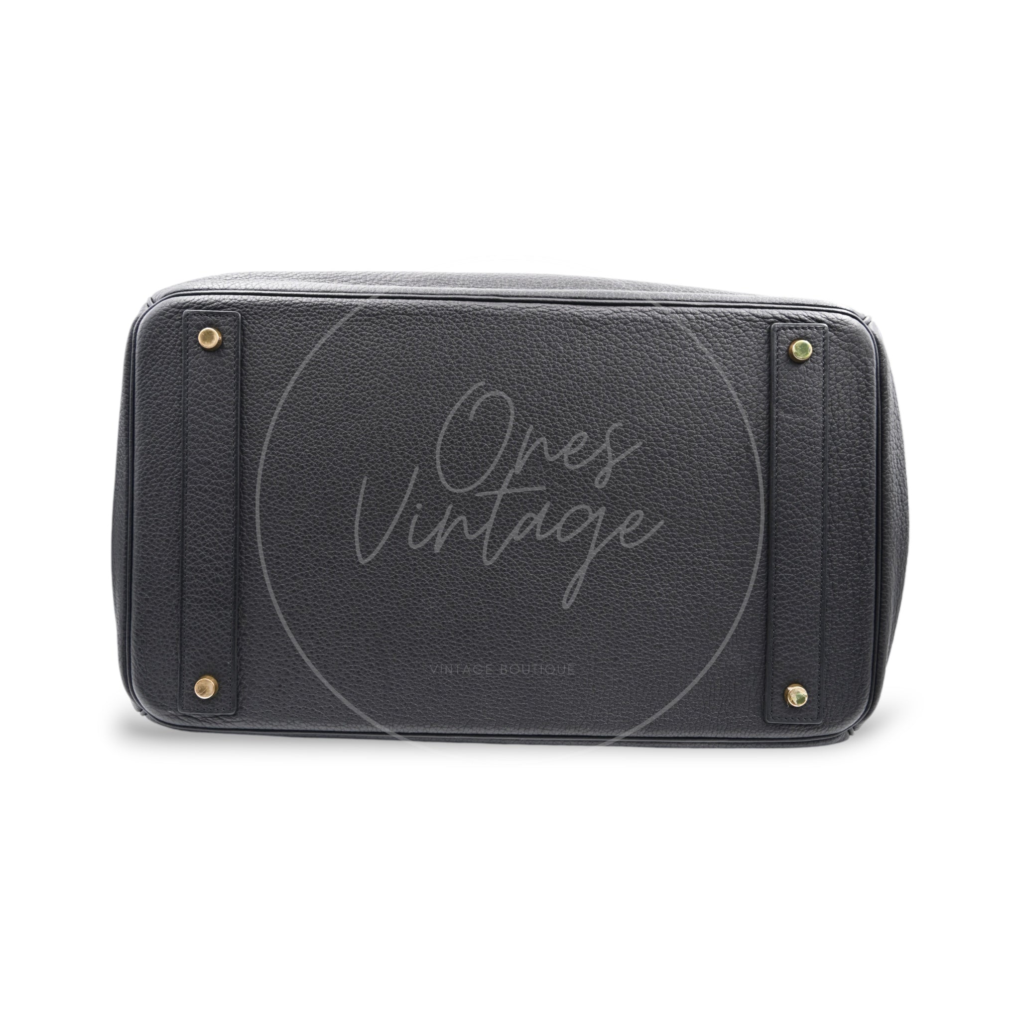 [Pre-owned] Hermes HAC 40 GHW Black Togo Stamp Square M