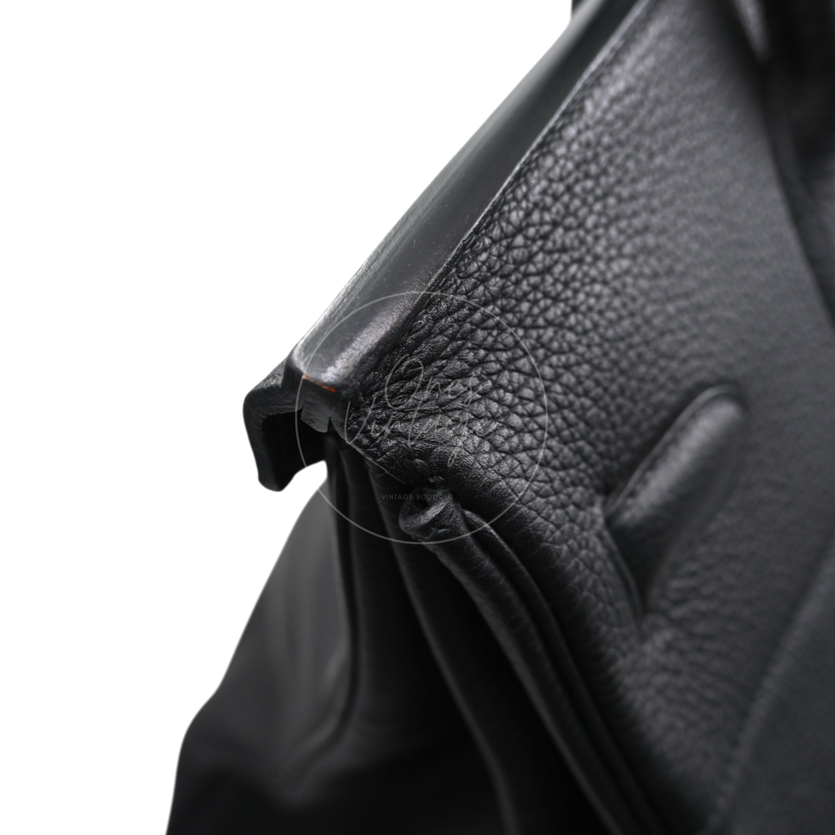 [Pre-owned] Hermes HAC 40 GHW Black Togo Stamp Square M