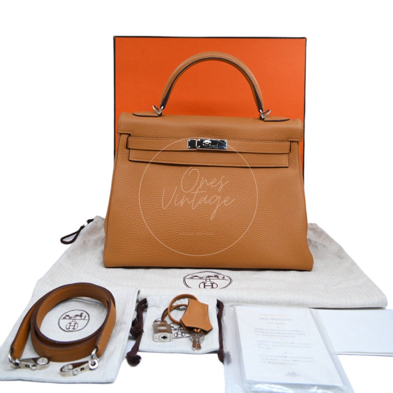 [Pre-owned] Hermes Kelly 32 Phw biscuit stamp T Togo