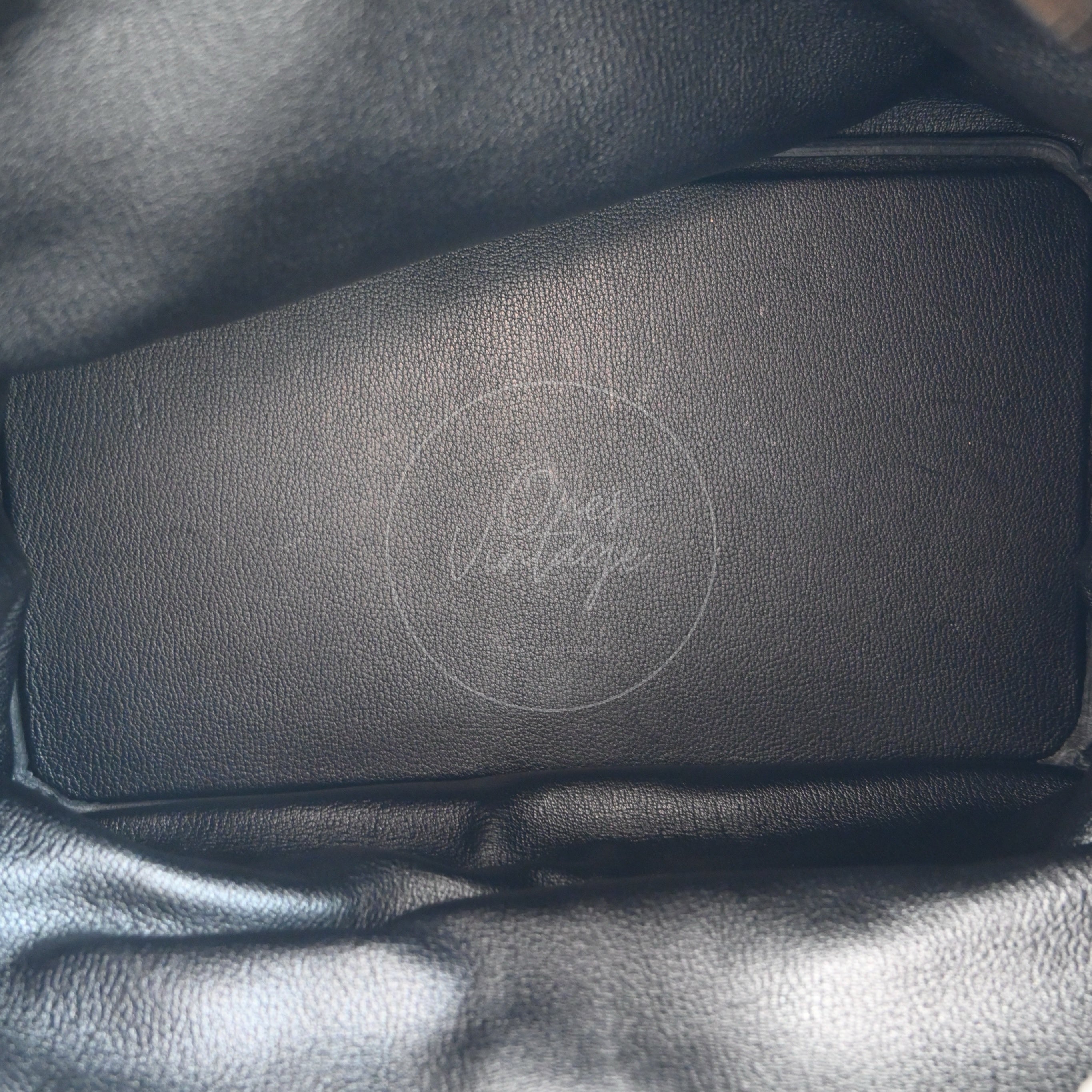 [Pre-owned] Hermes HAC 40 GHW Black Togo Stamp Square M