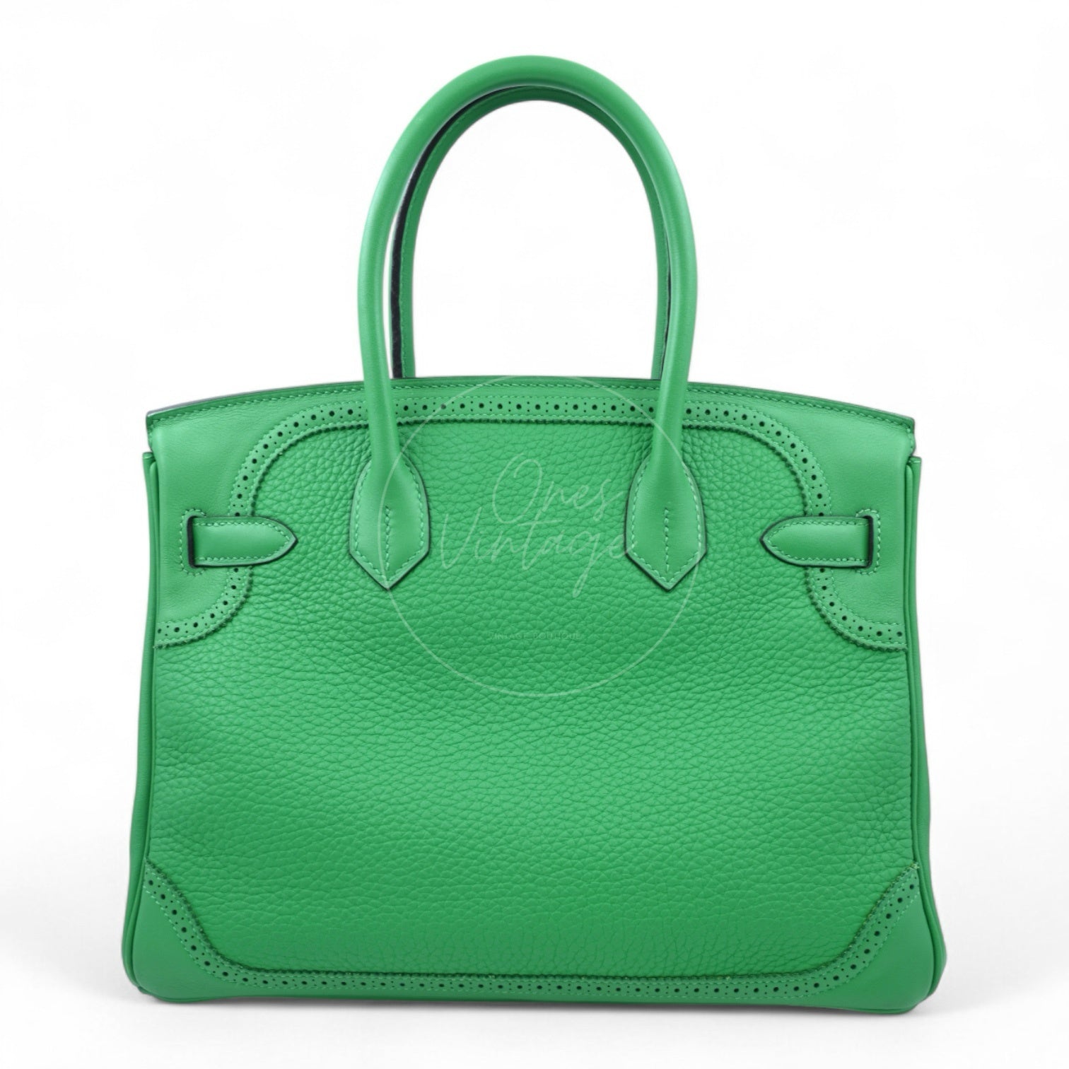 [Pre-owned] Hermes Birkin 30 Green PHW Lace Collection Stamp T