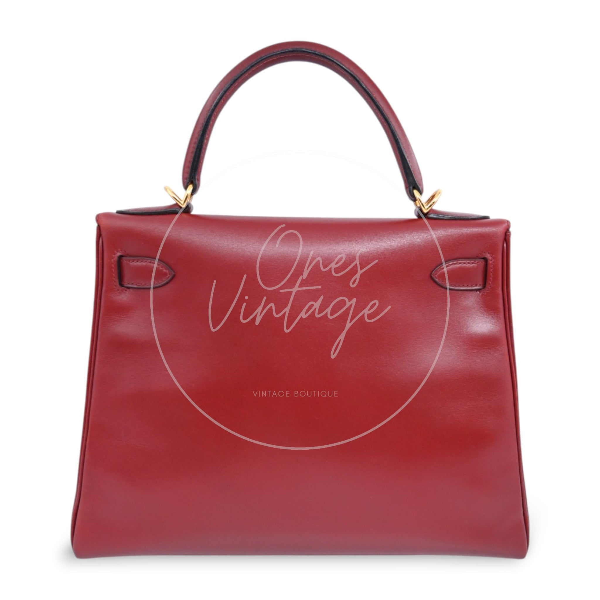 [Pre-Owned] Hermes Kelly 28 Rouge H Square F Box Leather GHW
