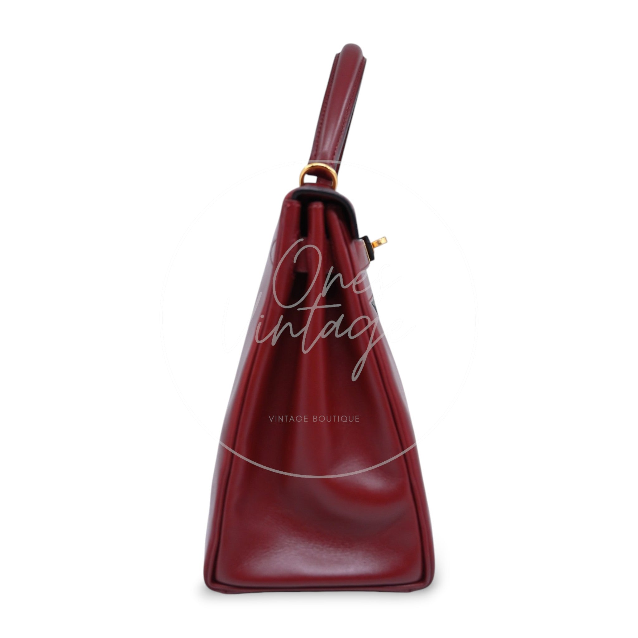 [Pre-Owned] Hermes Kelly 28 Rouge H Square F Box Leather GHW