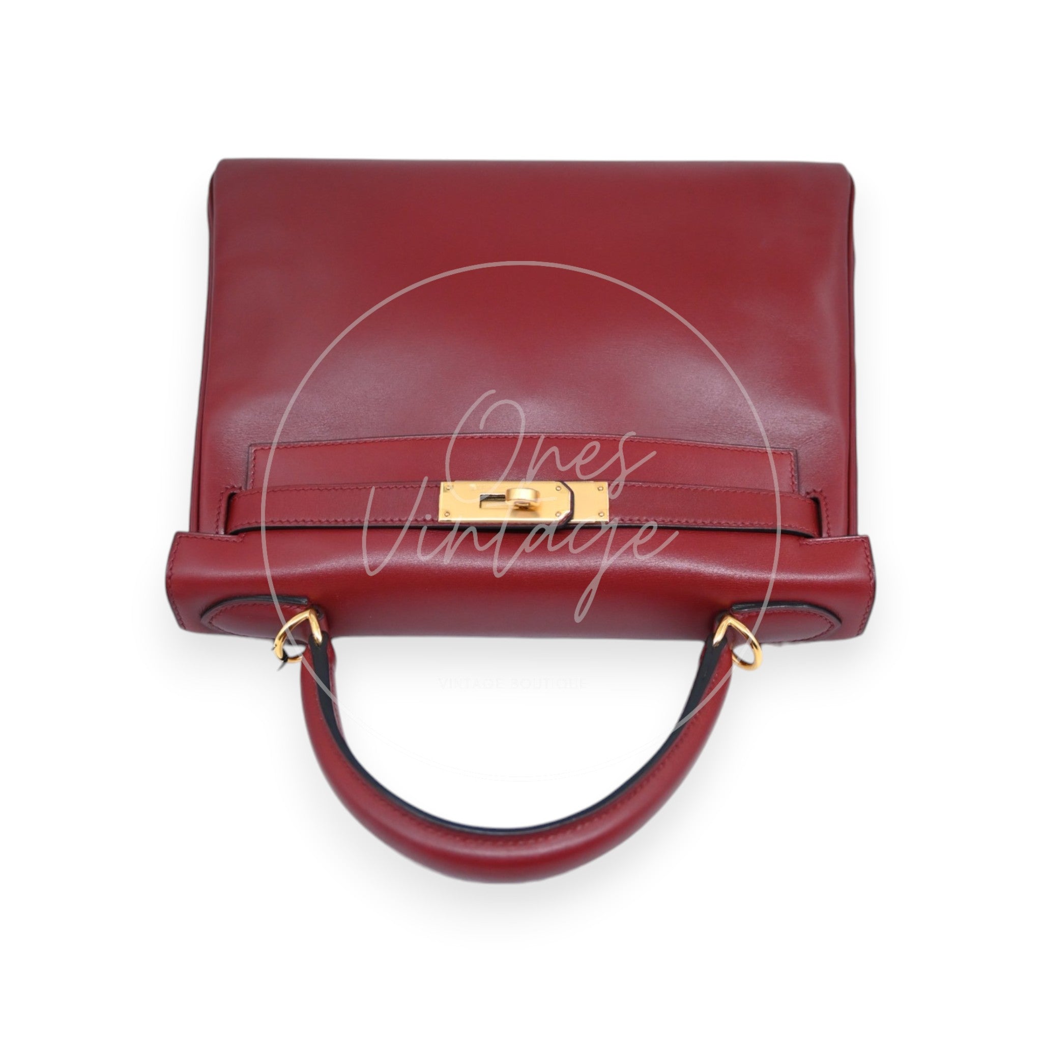 [Pre-Owned] Hermes Kelly 28 Rouge H Square F Box Leather GHW
