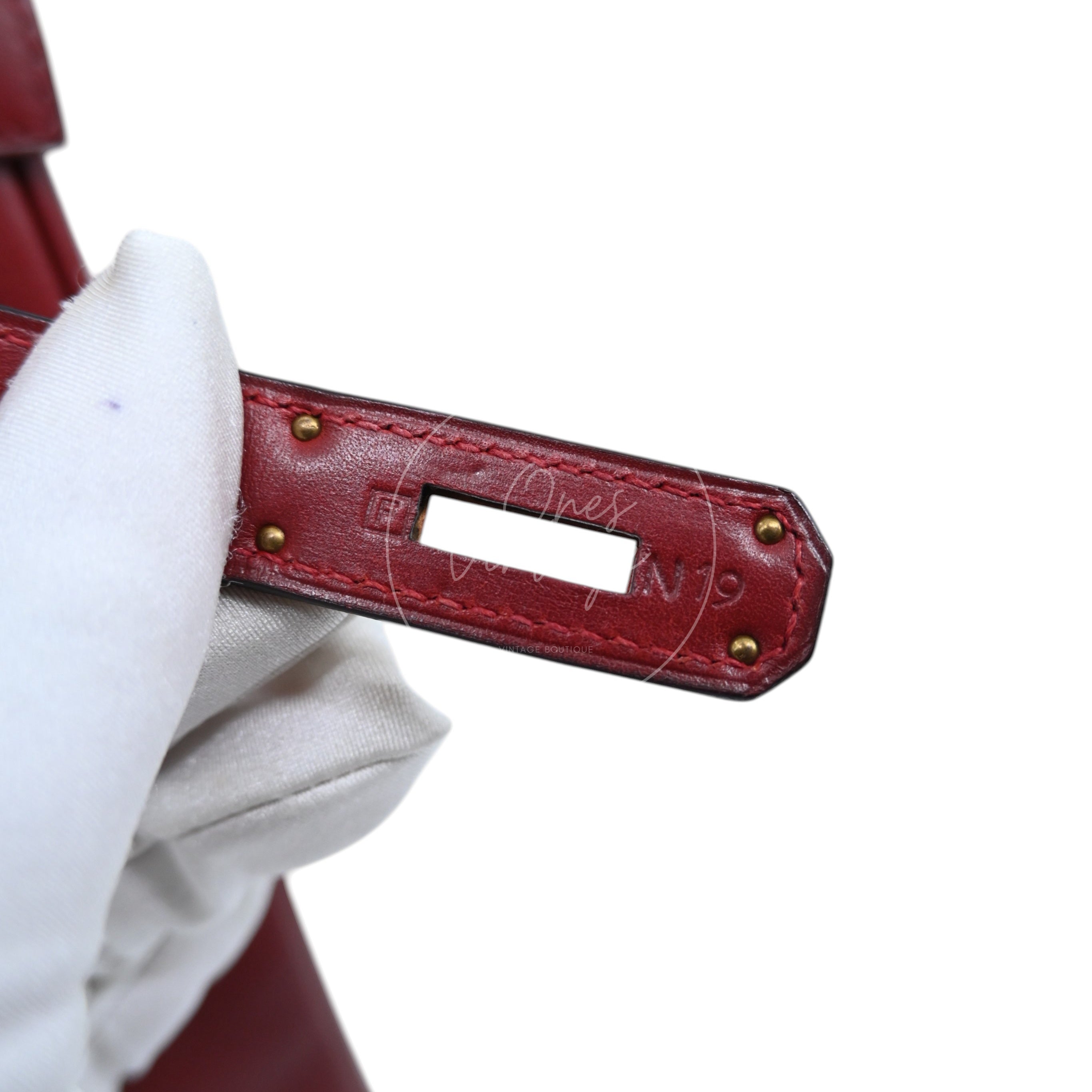 [Pre-Owned] Hermes Kelly 28 Rouge H Square F Box Leather GHW