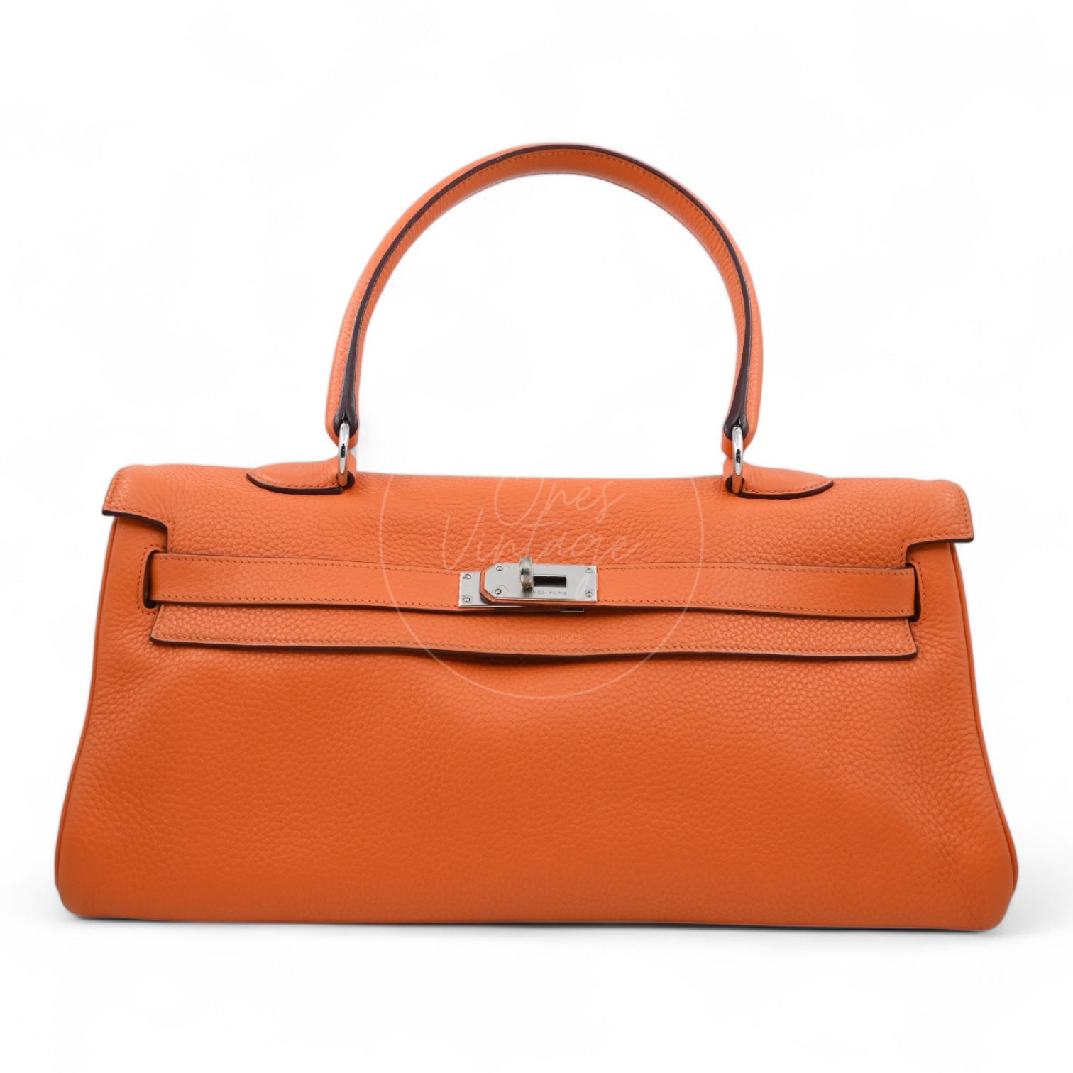 [Pre-owned] Hermes Kelly Shoulder Orange PHW Stamp Square M