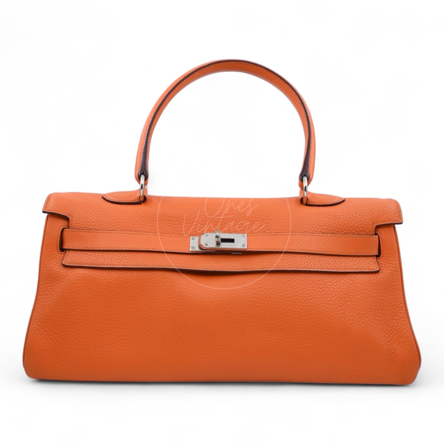 [Pre-owned] Hermes Kelly Shoulder Orange PHW Stamp Square M