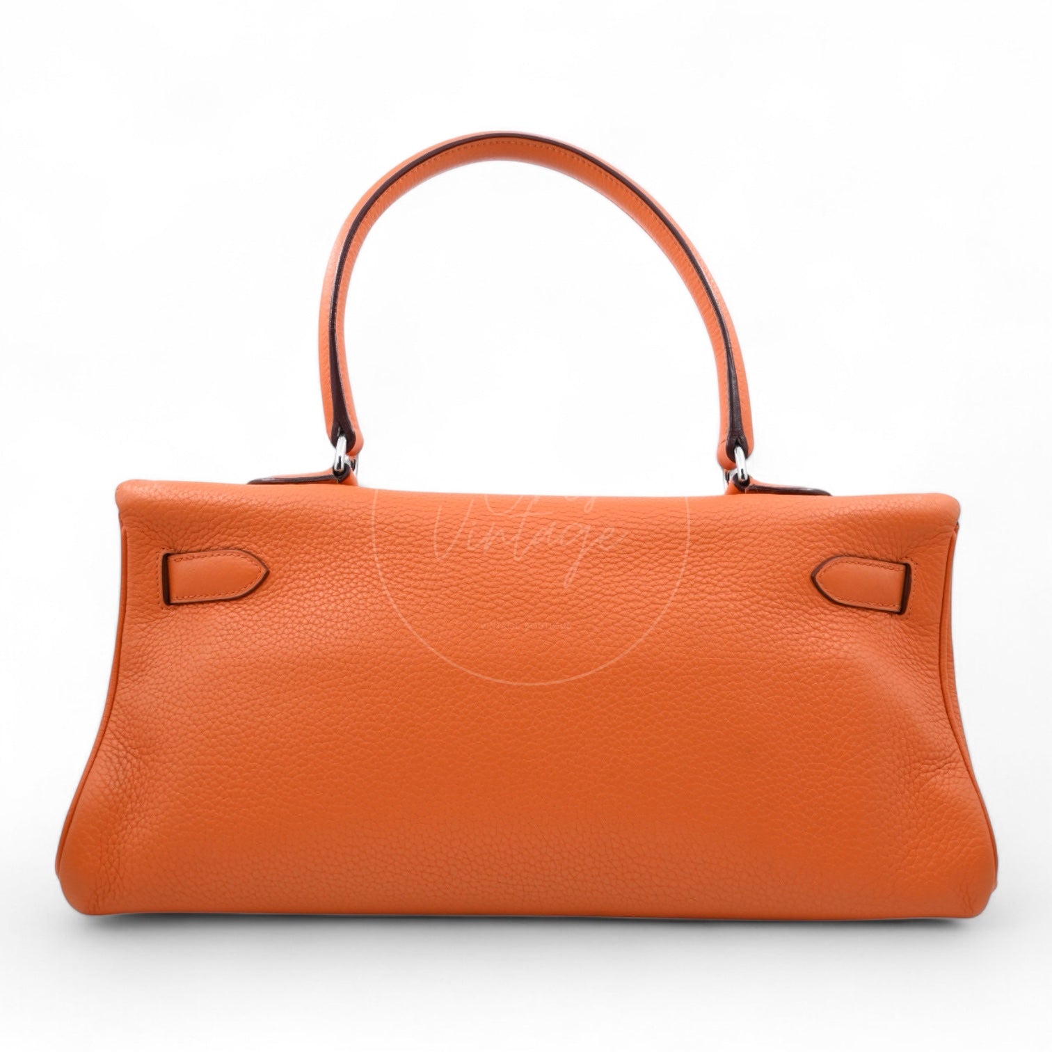 [Pre-owned] Hermes Kelly Shoulder Orange PHW Stamp Square M