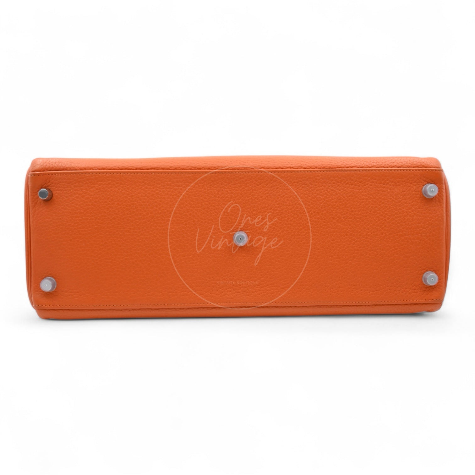[Pre-owned] Hermes Kelly Shoulder Orange PHW Stamp Square M