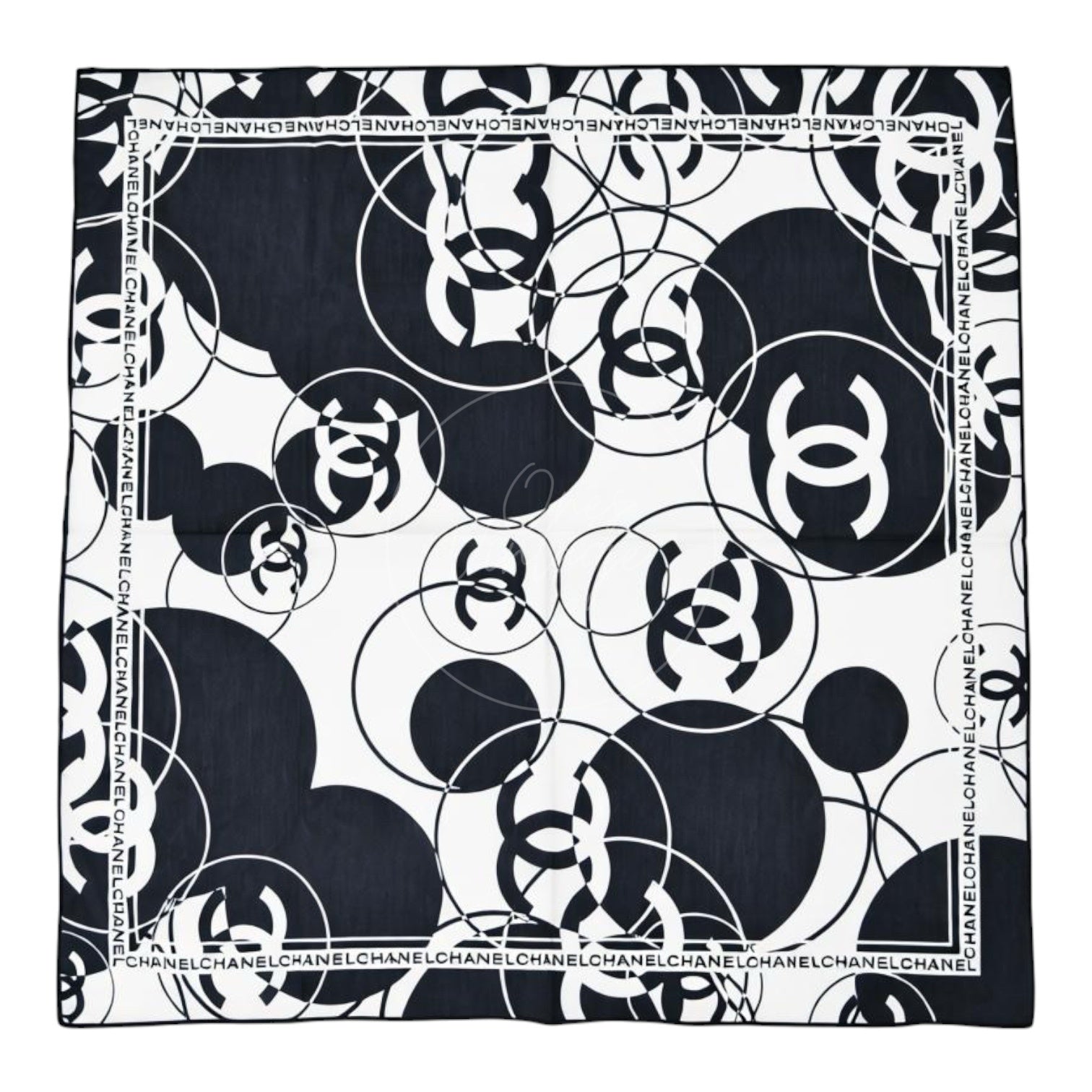 [Pre-owned] Chanel Scarf Petit Carre CC In Cotton And Silk