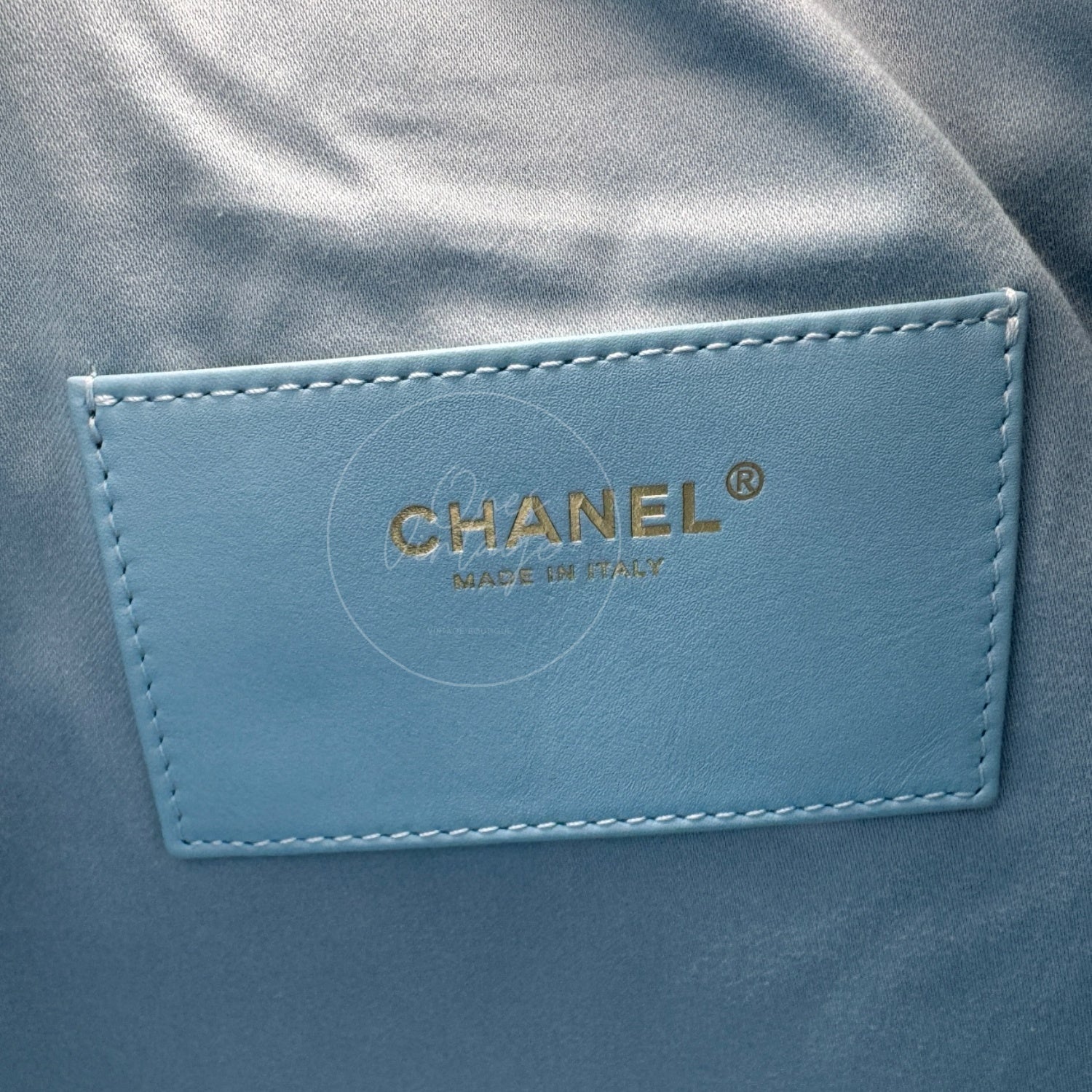 [Unused] Chanel Medium 25 Washed Denim Blue GHW Shoulder Bag